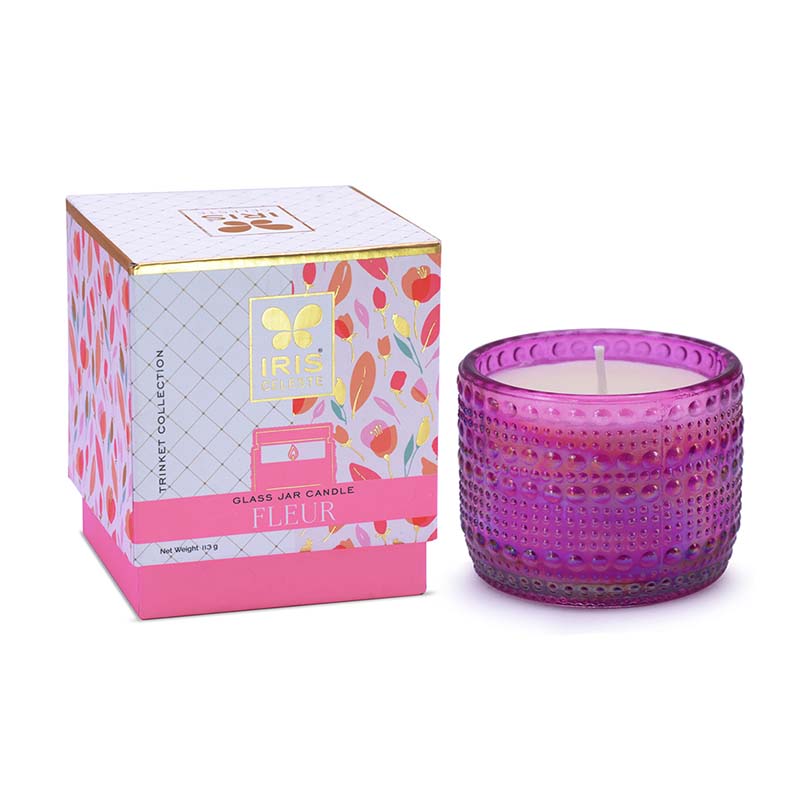 IRIS Celeste Trinket Glass Jar Candle Pink – Fleur