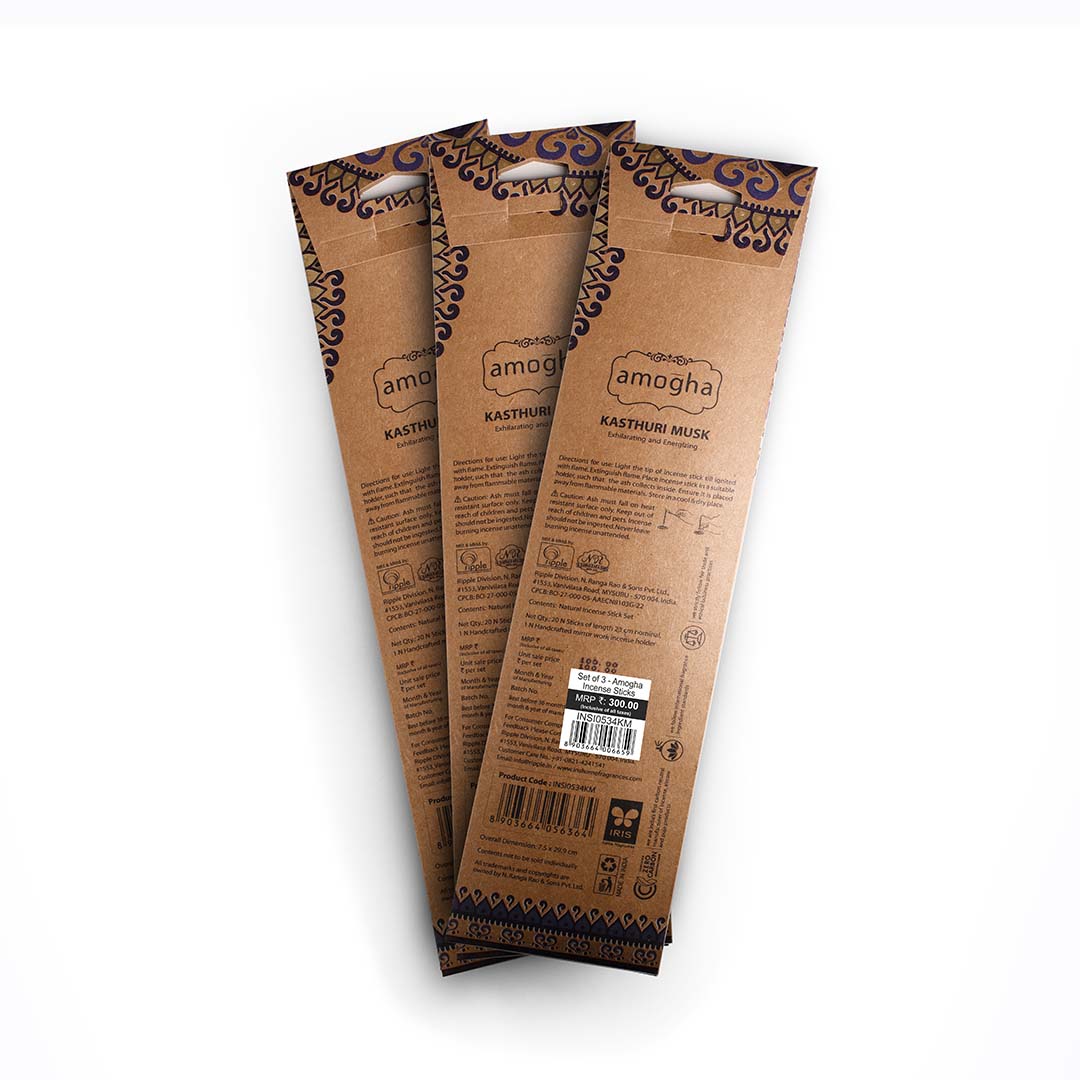 Amogha Kasthuri Musk Incense Sticks - Set of 3