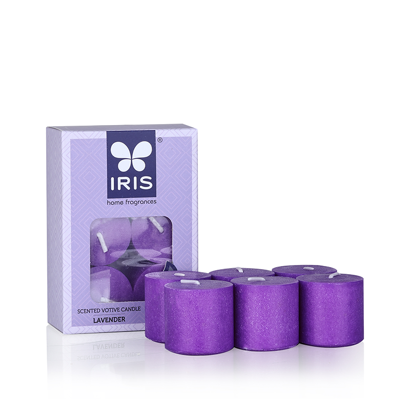 Pack of 6 votive candles-Lavender