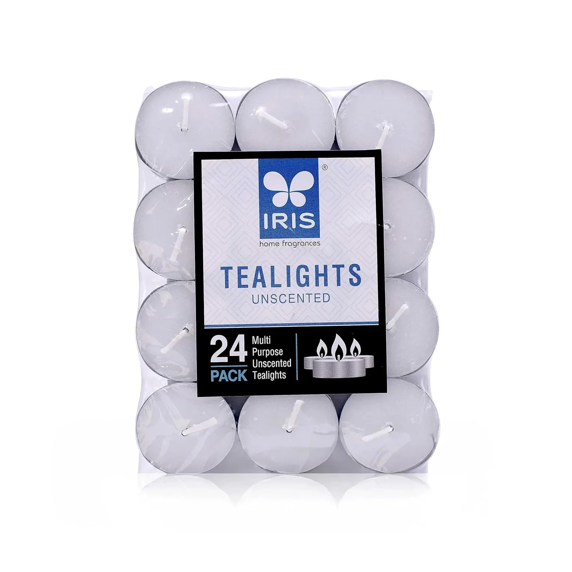 IRIS Pack of 24 Unscented Tea lights