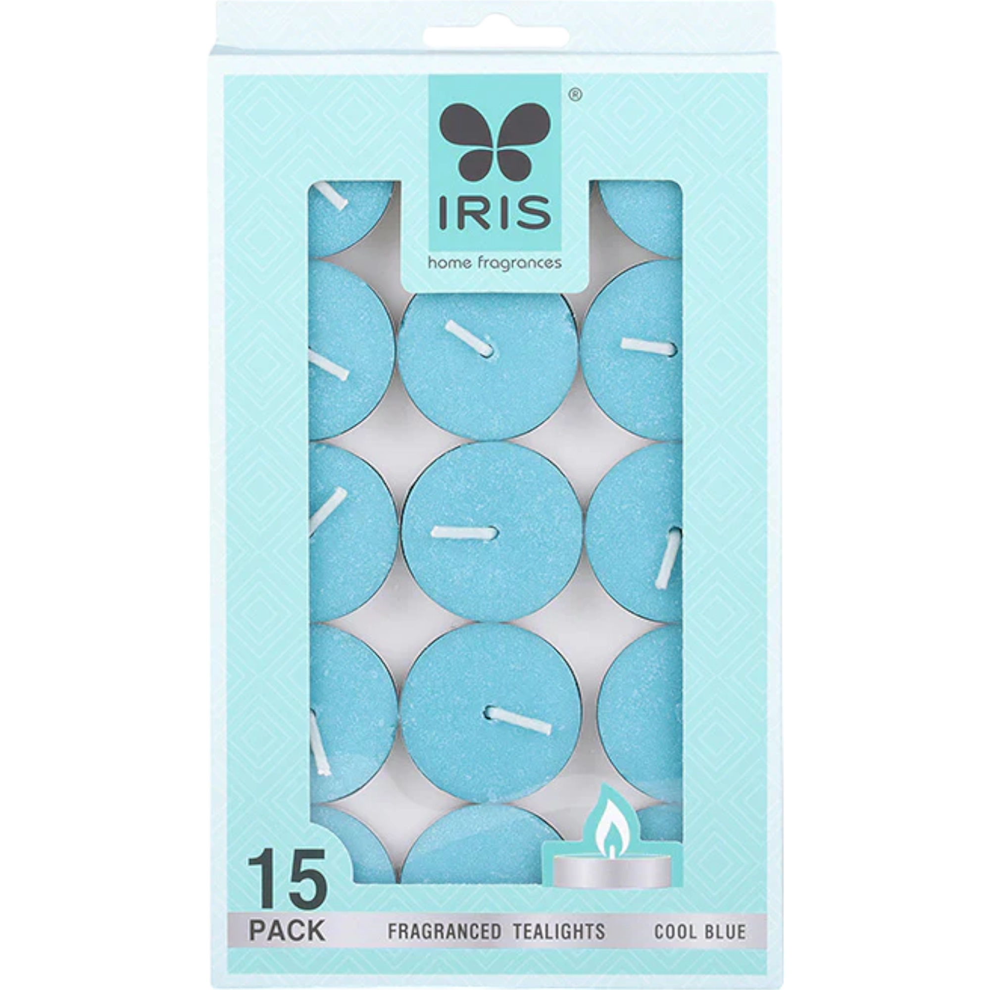 IRIS 15 Pack Fragranced Tealights - Cool Blue