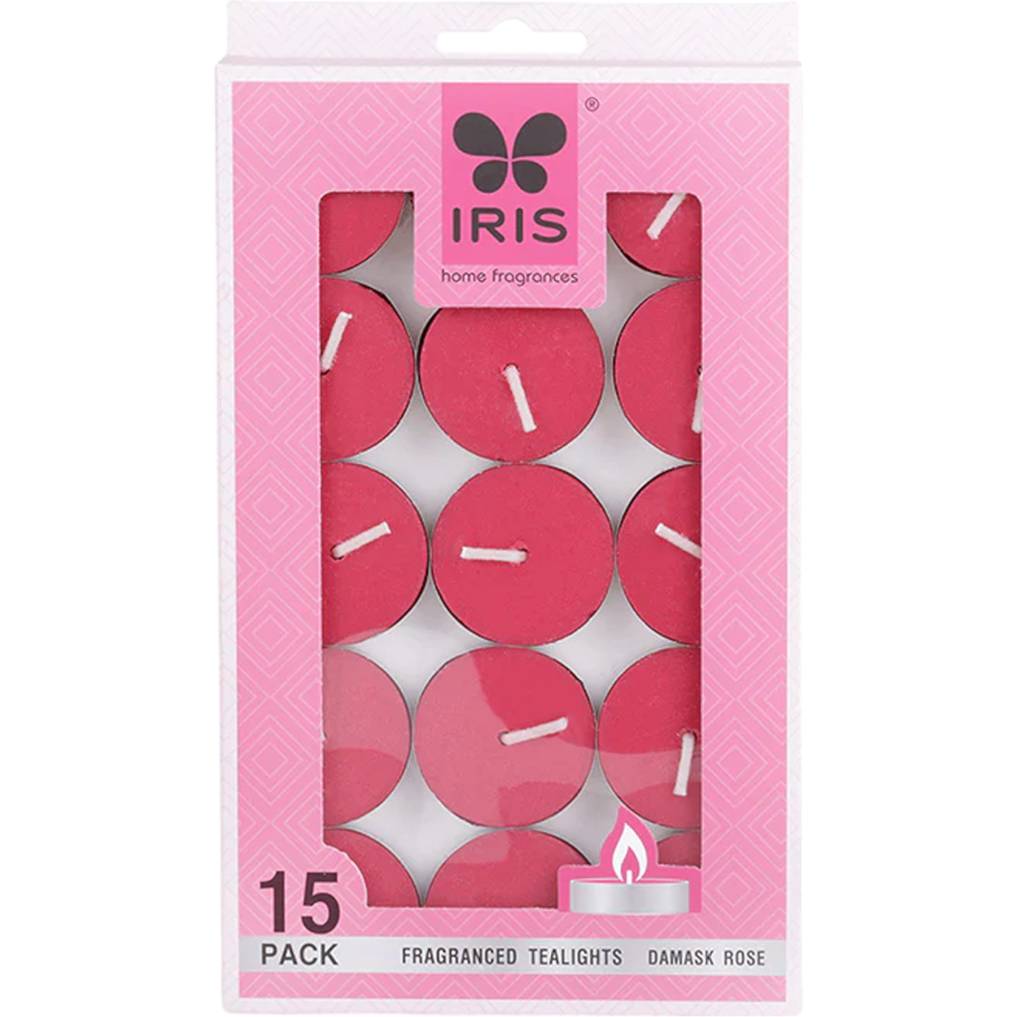 IRIS 15 Pack Fragranced Tealights - Damask Rose