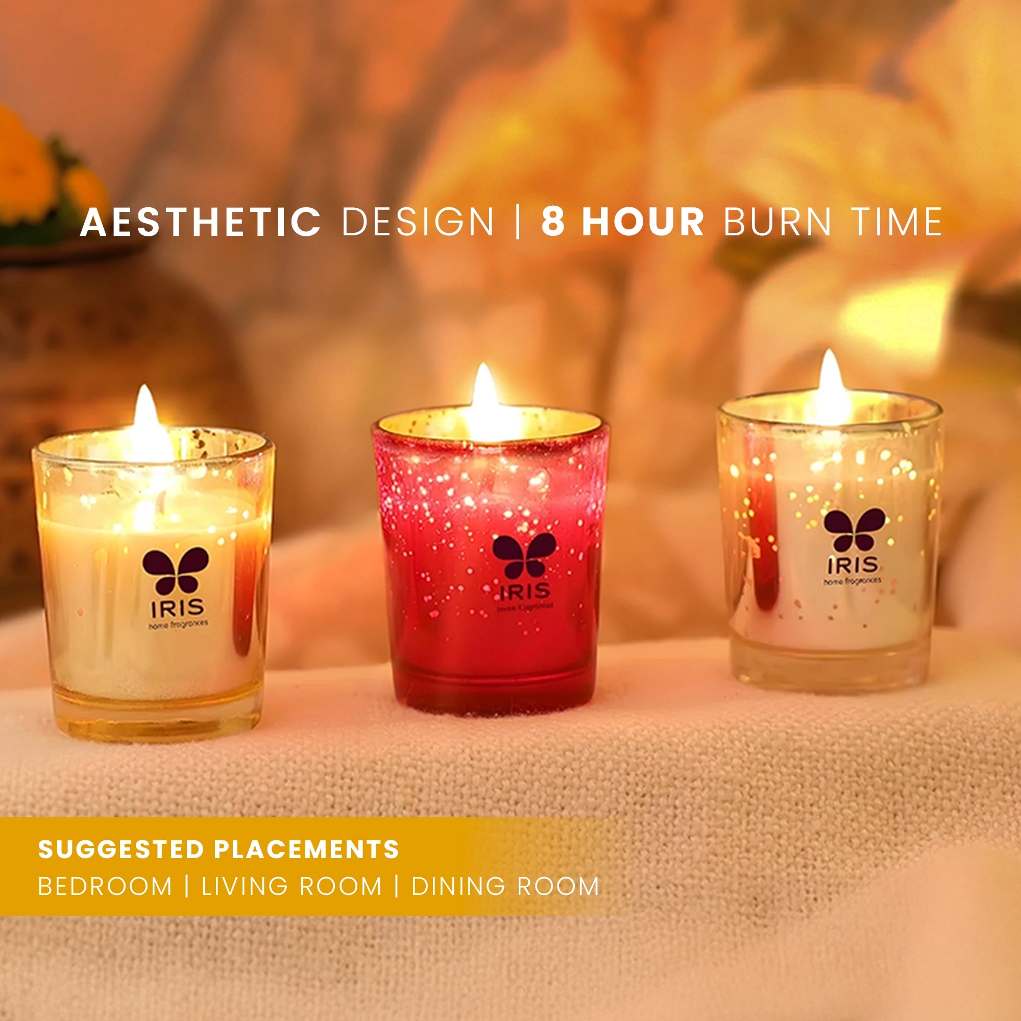 IRIS Fragranced Shot Glass Candle - Trio