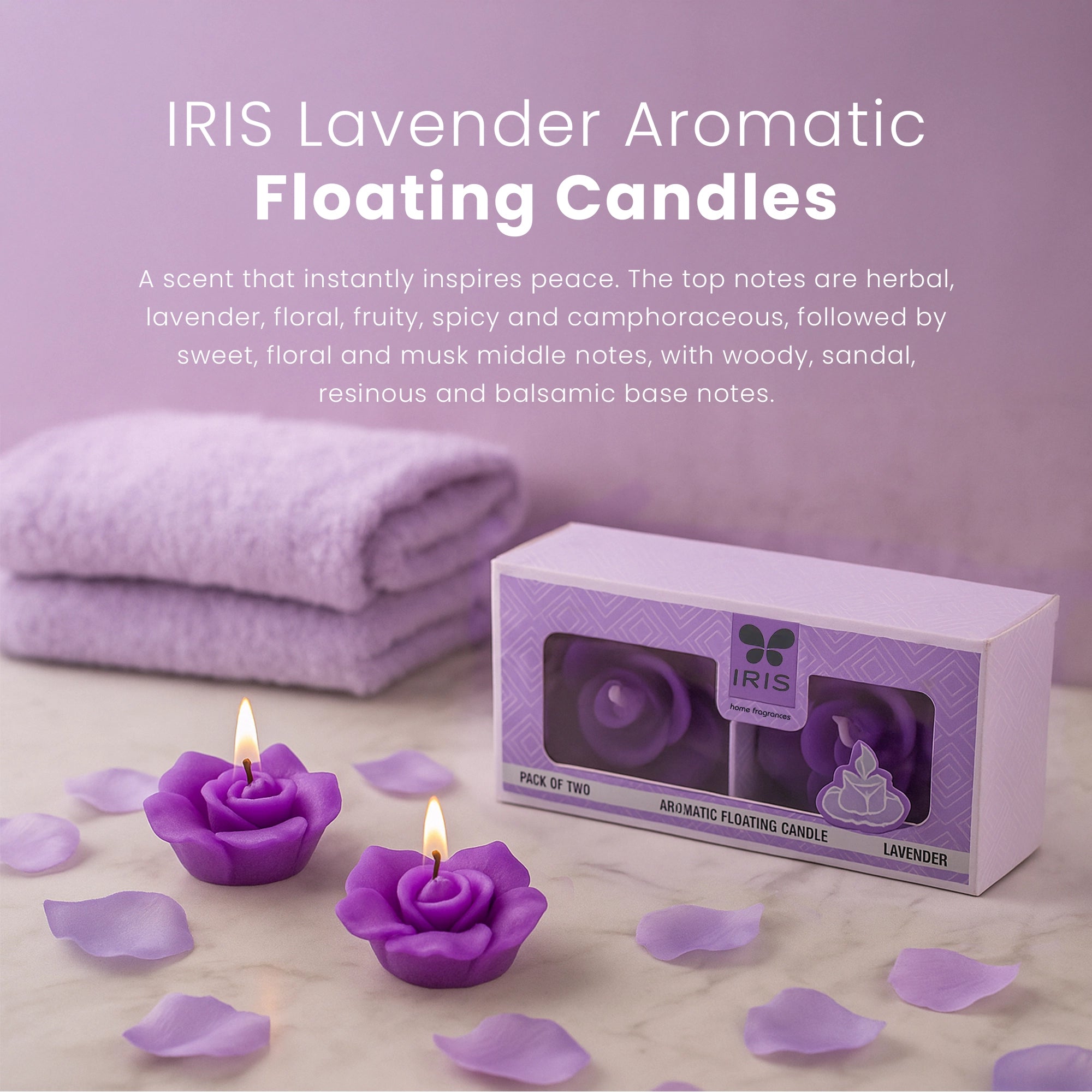 IRIS Lavender Aromatic Floating Candles