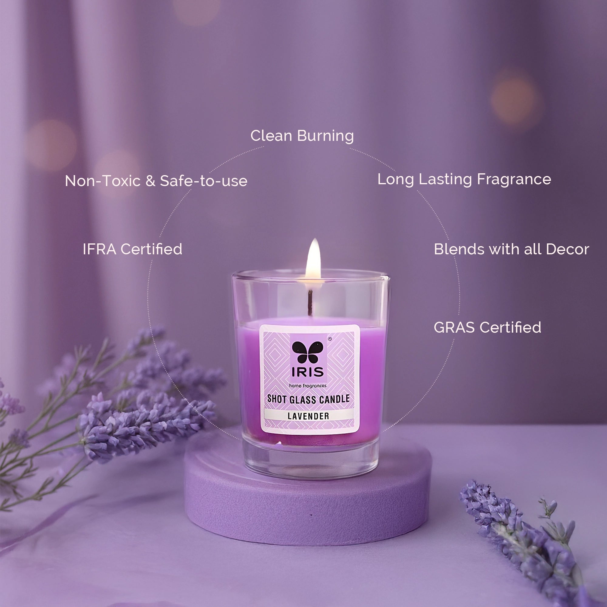IRIS Shot Glass Scented Candle - Lavender