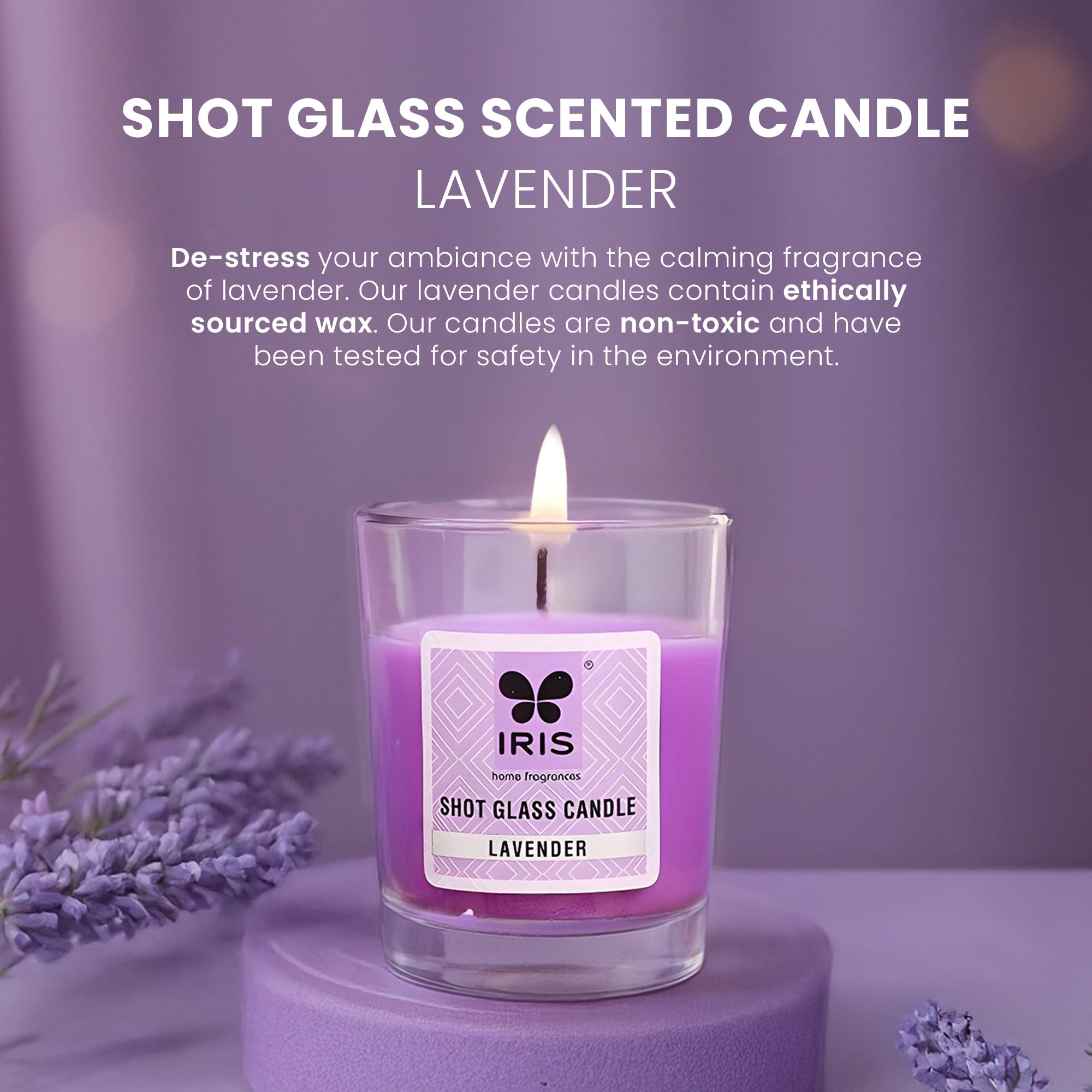 IRIS Shot Glass Scented Candle - Lavender