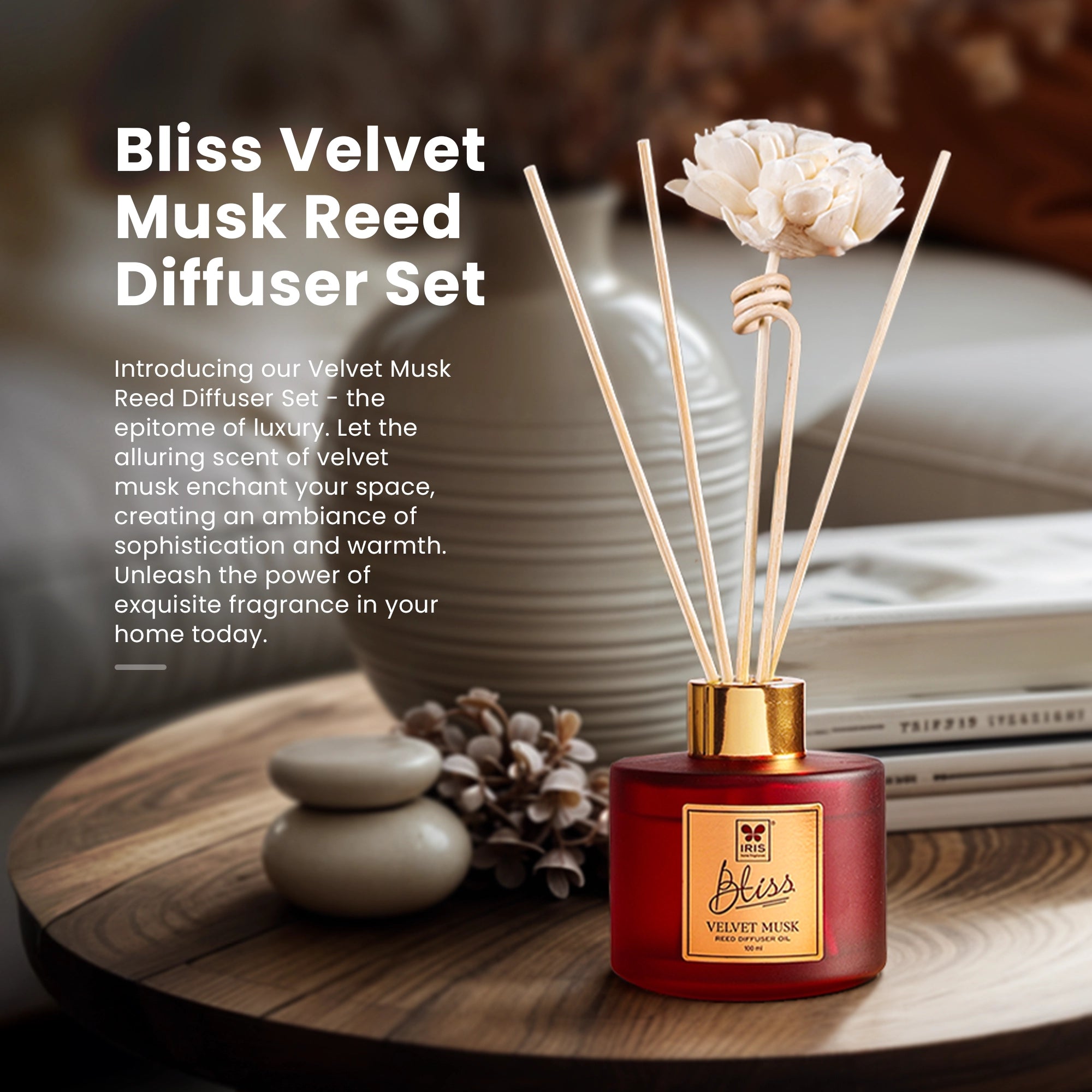 Iris Bliss Velvet Musk Reed Diffuser Set