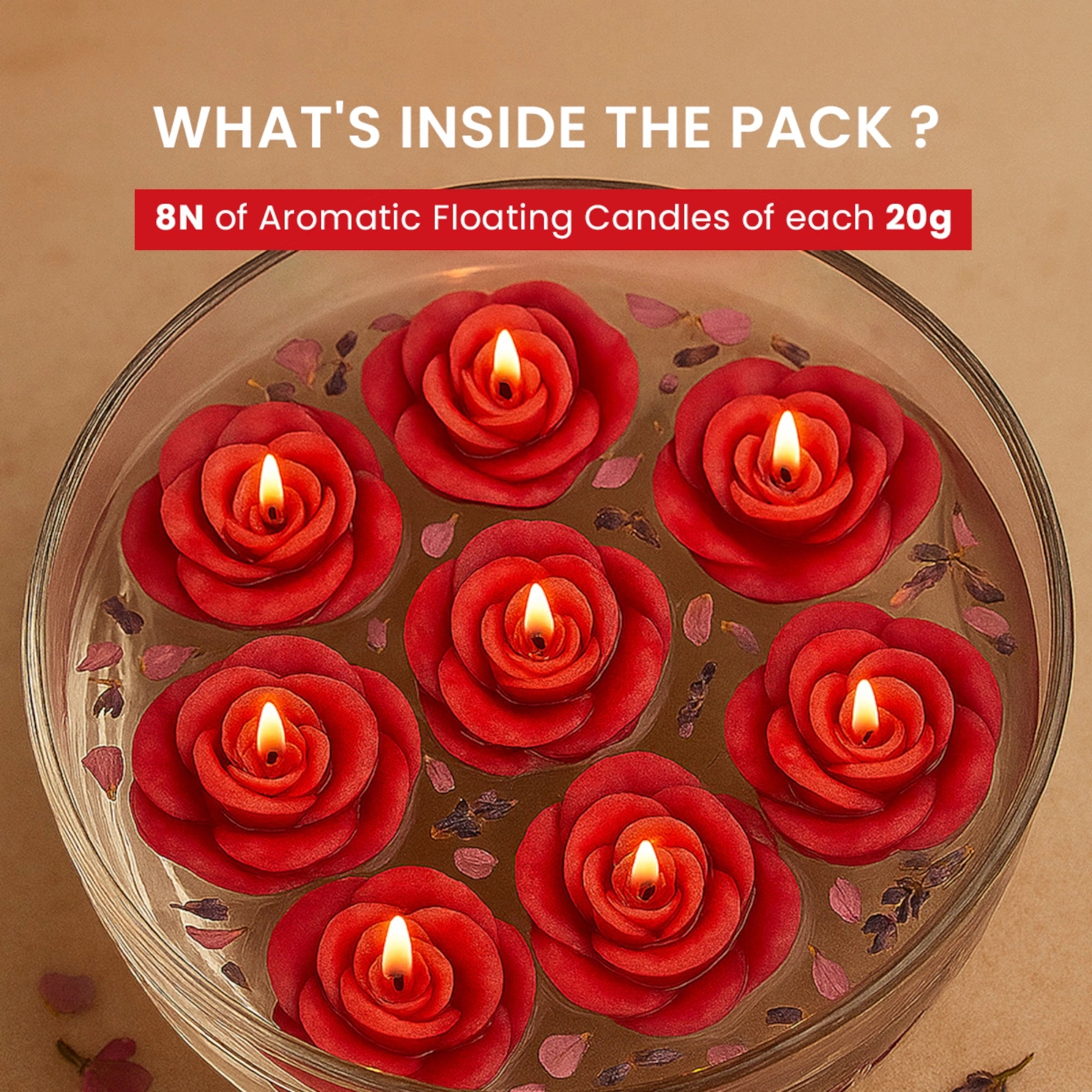 IRIS Berry Pop Floater Candle Pack of 8