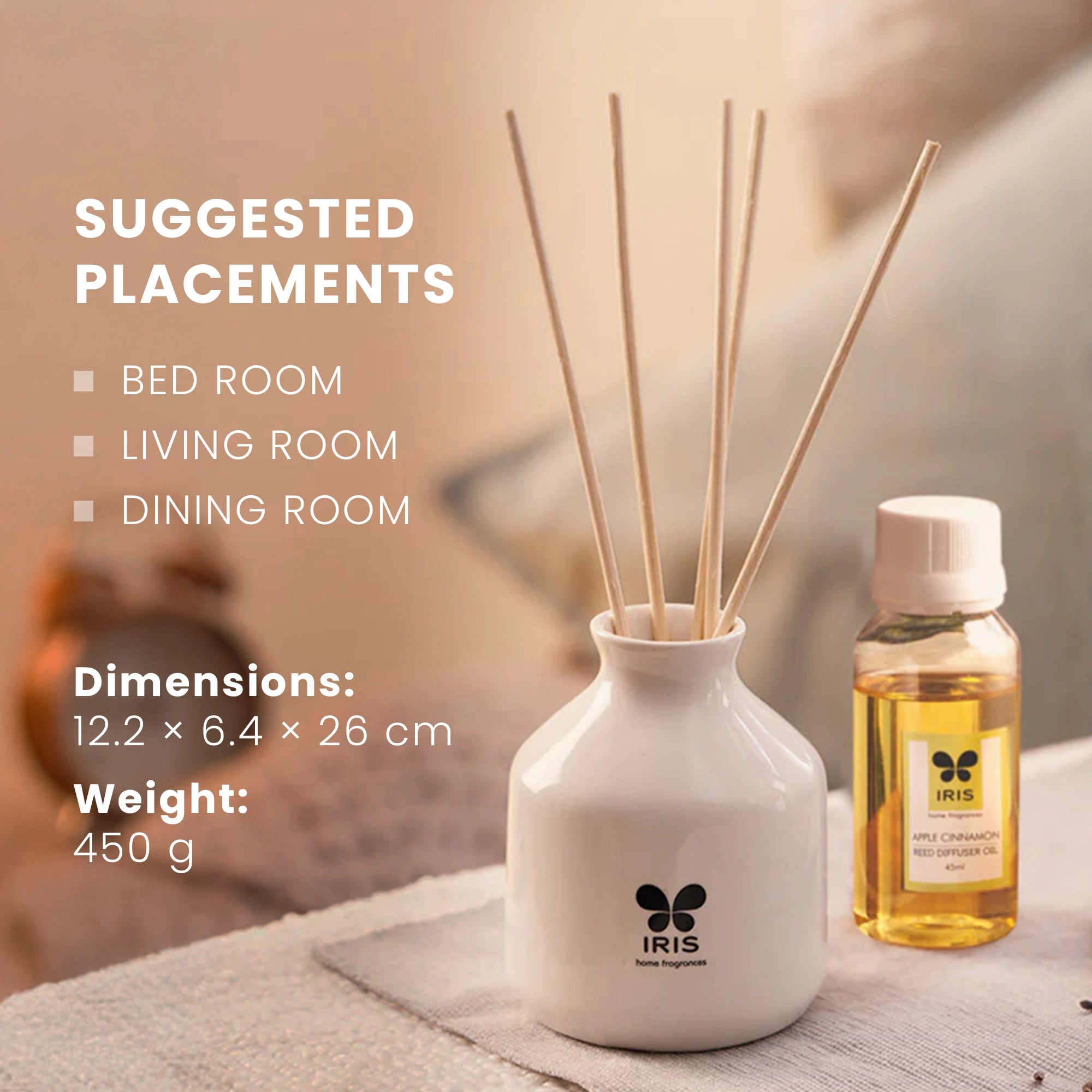 IRIS Apple Cinnamon Reed Diffuser Set 101