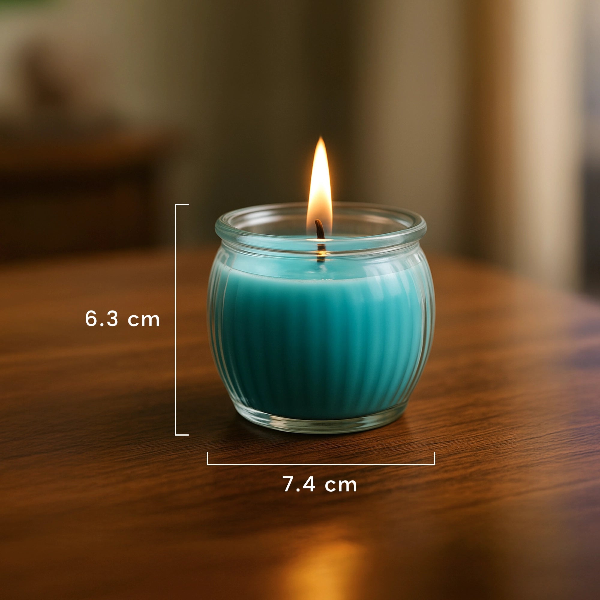 IRIS Ribbed Jar candle - Cool Blue