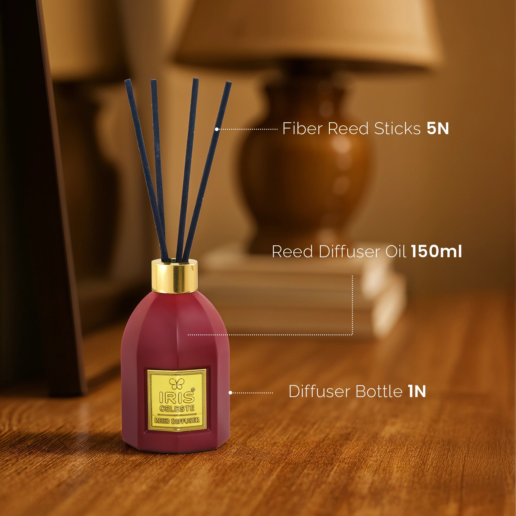 IRIS Celeste Rose Gold Reed Diffuser Set