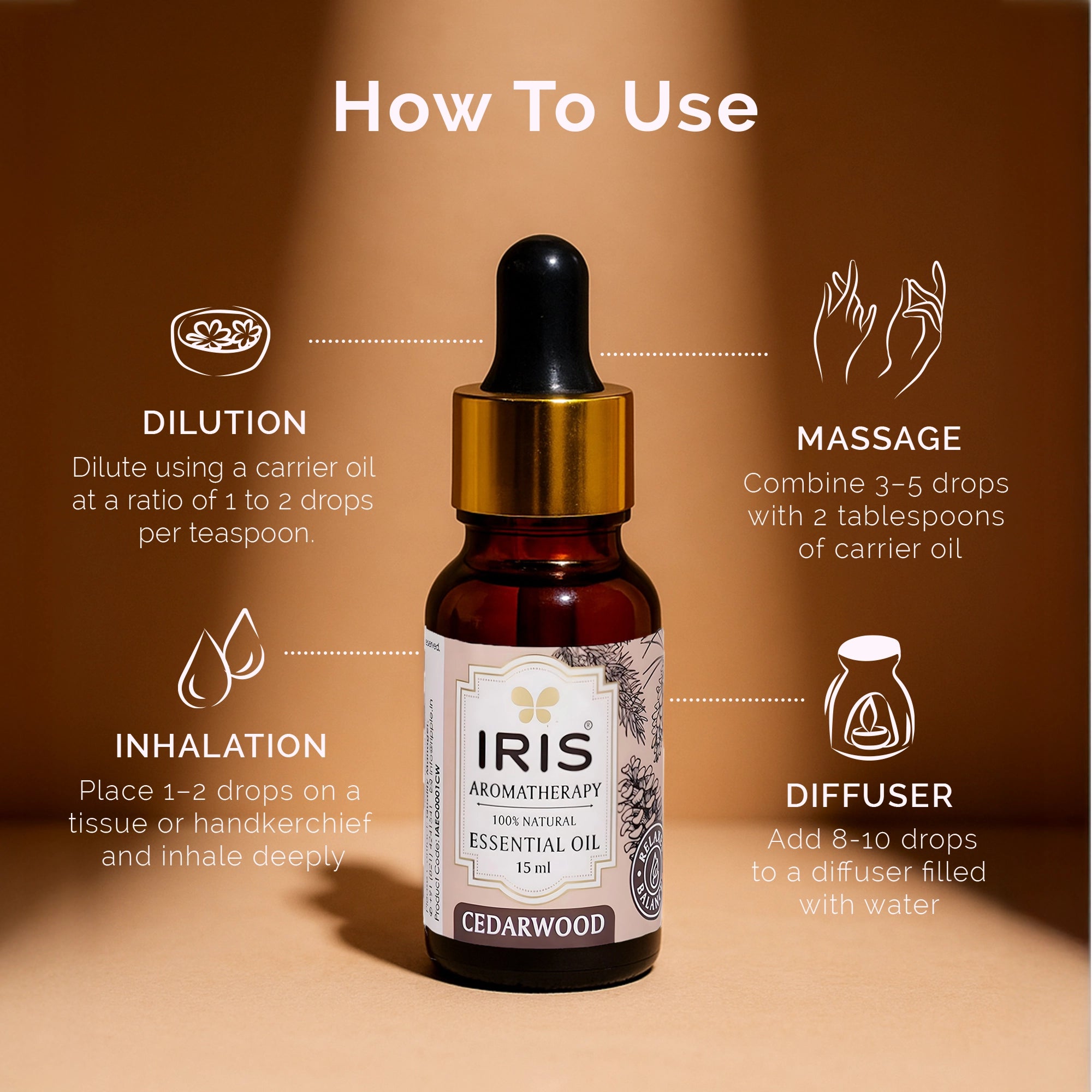 IRIS Aromatherapy Cedarwood Essential Oil