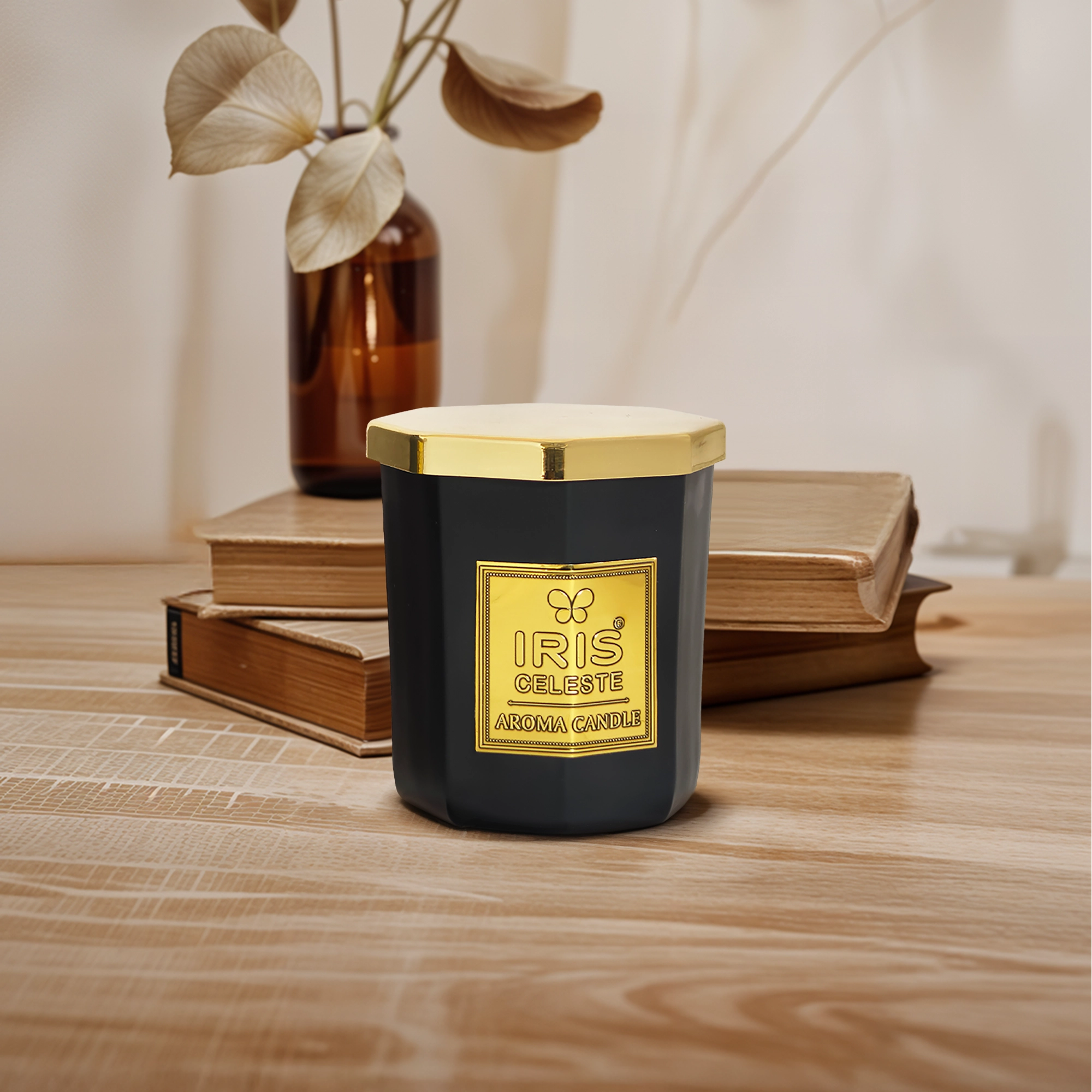 IRIS Celeste Soy Wax Aroma Candle - Black Oudh