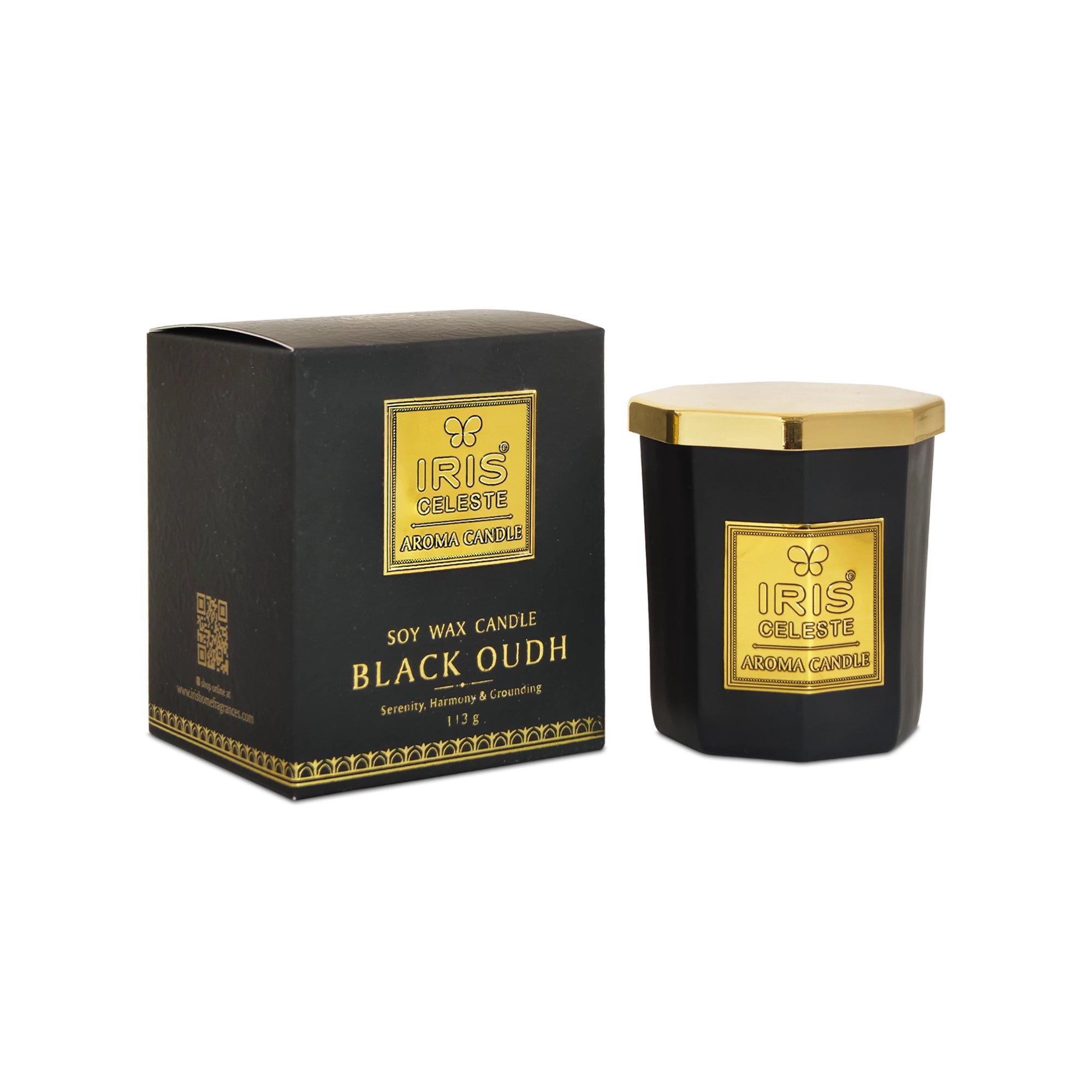 IRIS Celeste Soy Wax Aroma Candle - Black Oudh