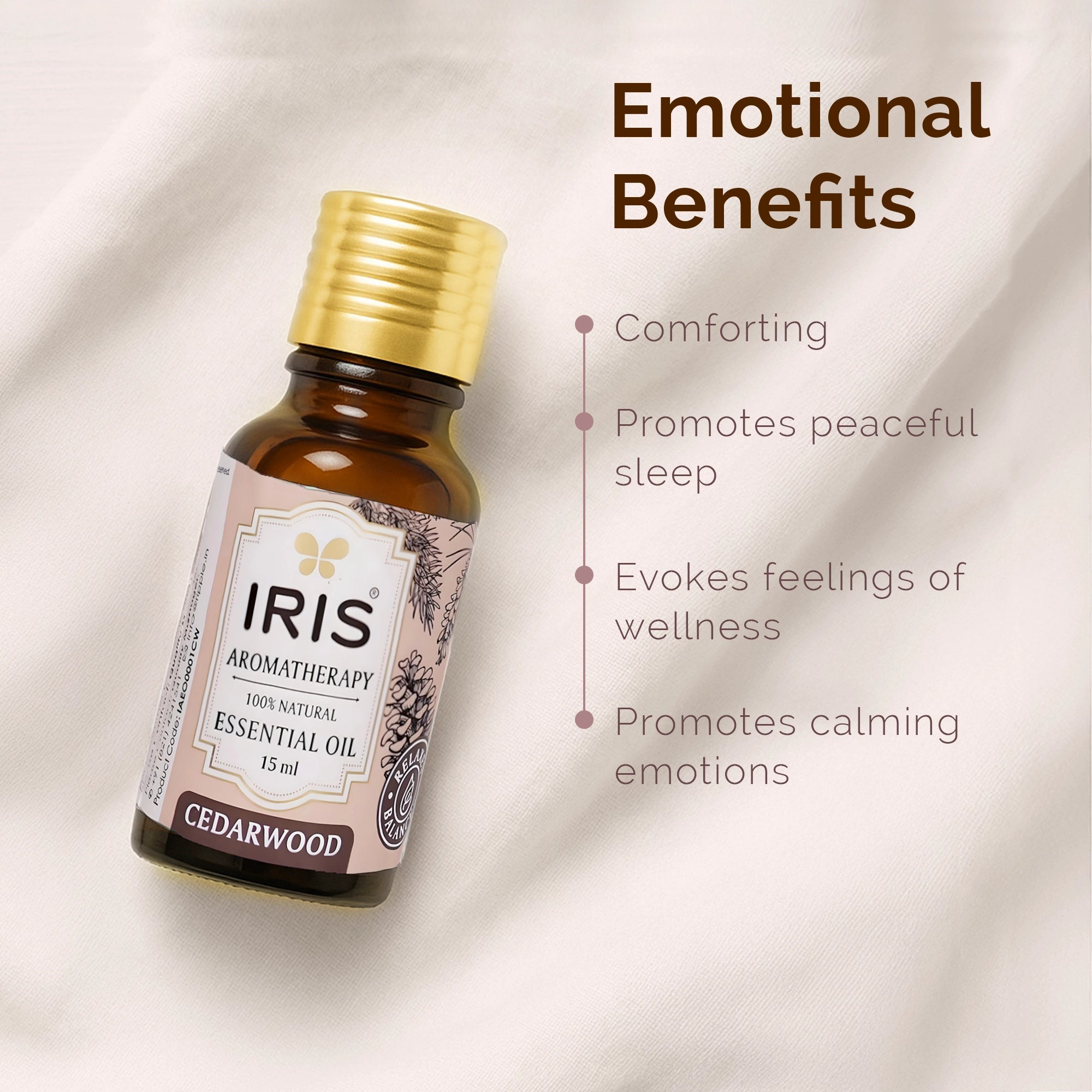 Cedarwood Essential Oil by IRIS Aromatherapy