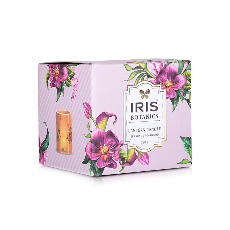 IRIS Botanics Wax Lantern candle - Tea Rose & Agarwood