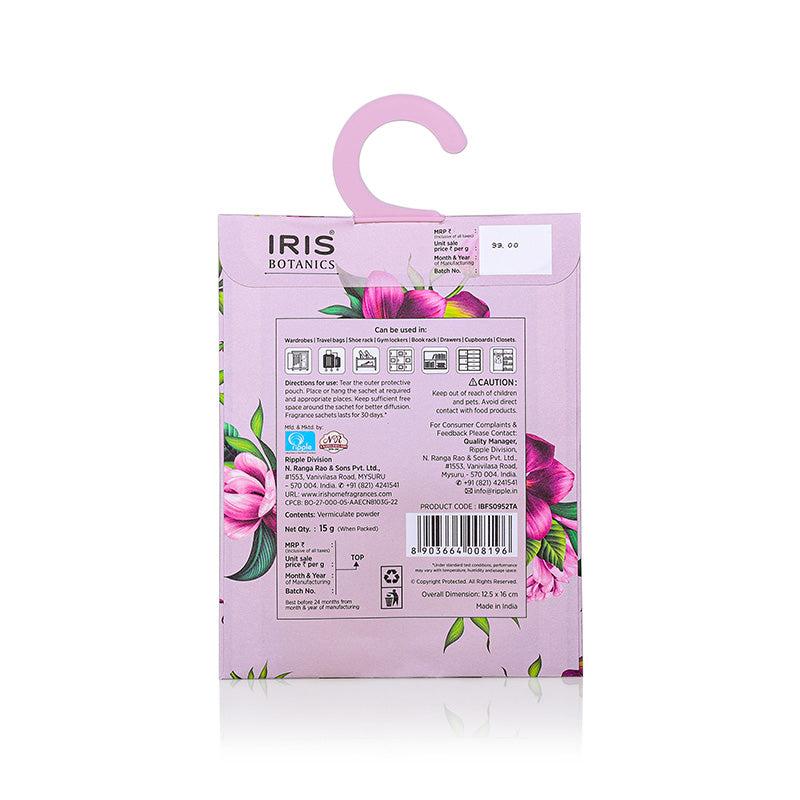 IRIS Botanics Fragrance Sachet Tea Rose & Agarwood
