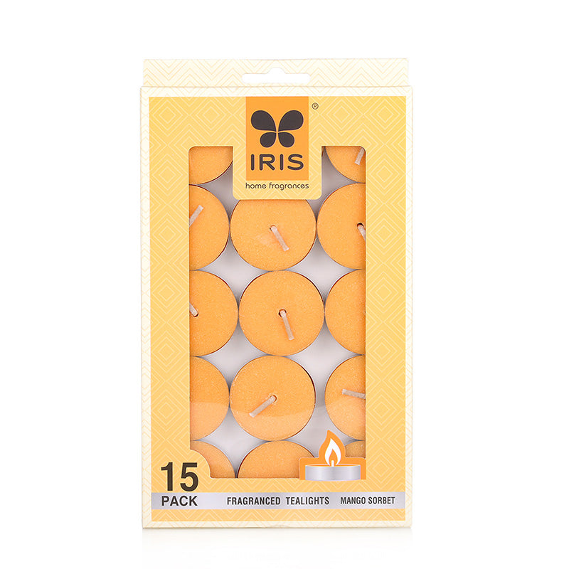 IRIS 15 Pack Fragranced Tealights - Mango Sorbet