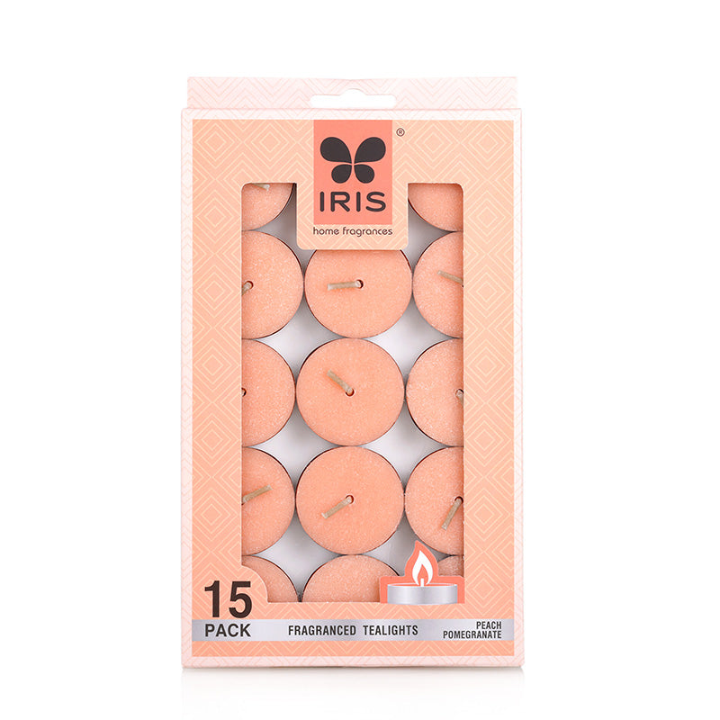 IRIS 15 Pack Fragranced Tealights - Peach Pomegranate
