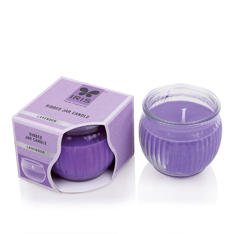 Ribbed Jar Scented Candle - Lavender