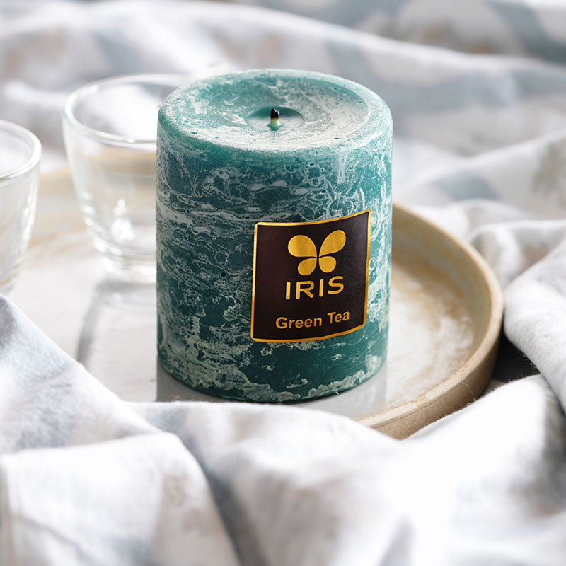 IRIS Green Tea Aromatic Pillar Candle