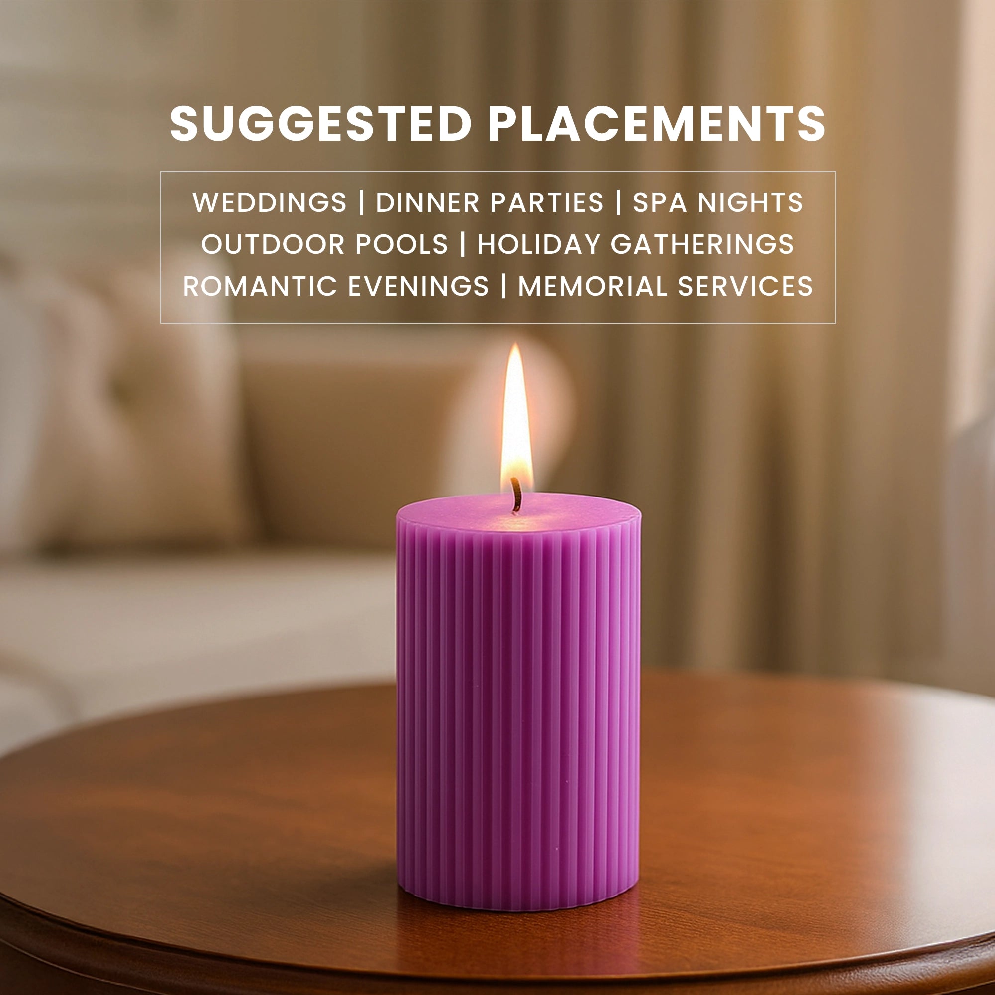 IRIS Lavender Fragranced Pillar Candles Pack of 4