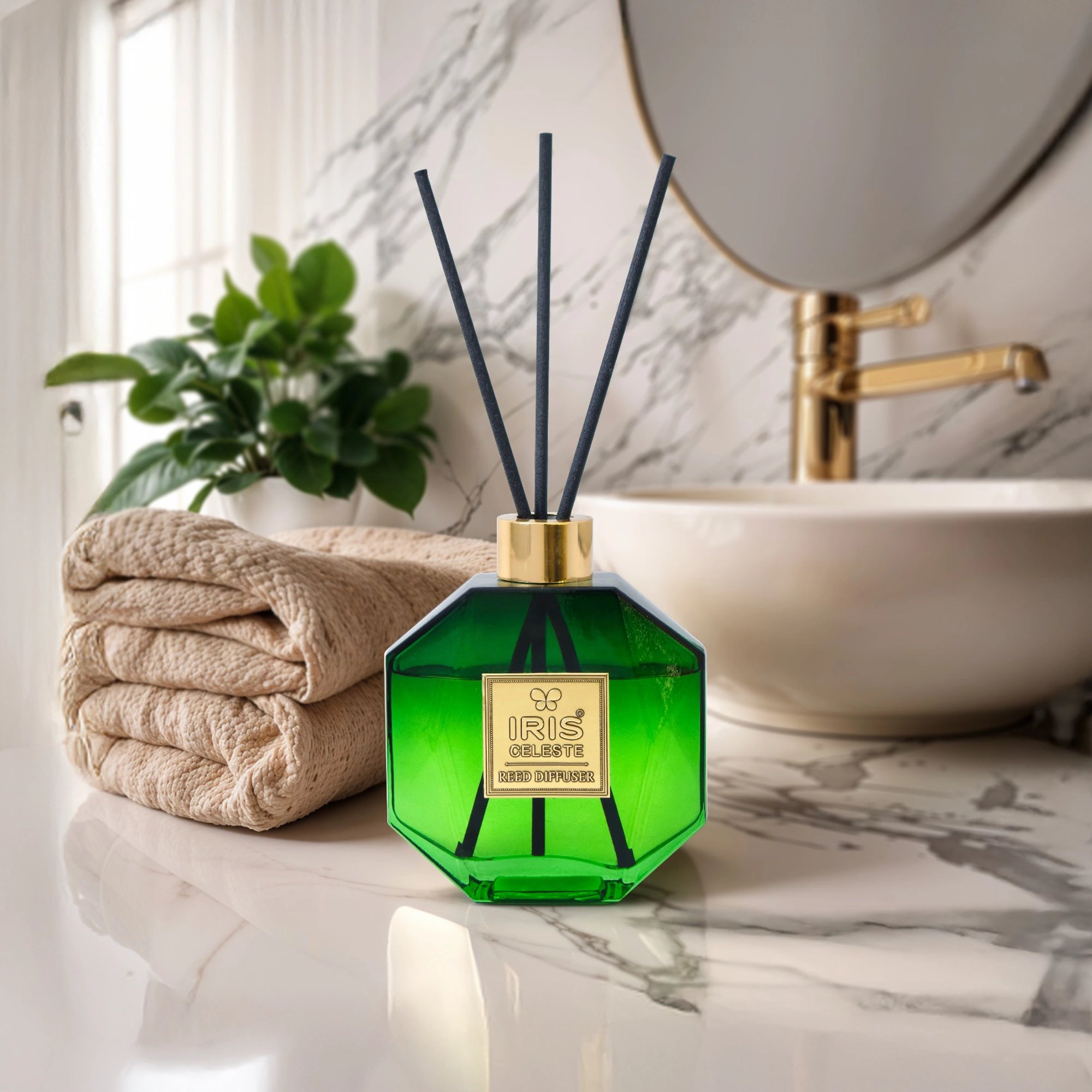 IRIS Celeste Lemon grass & Ginger Reed Diffuser Set