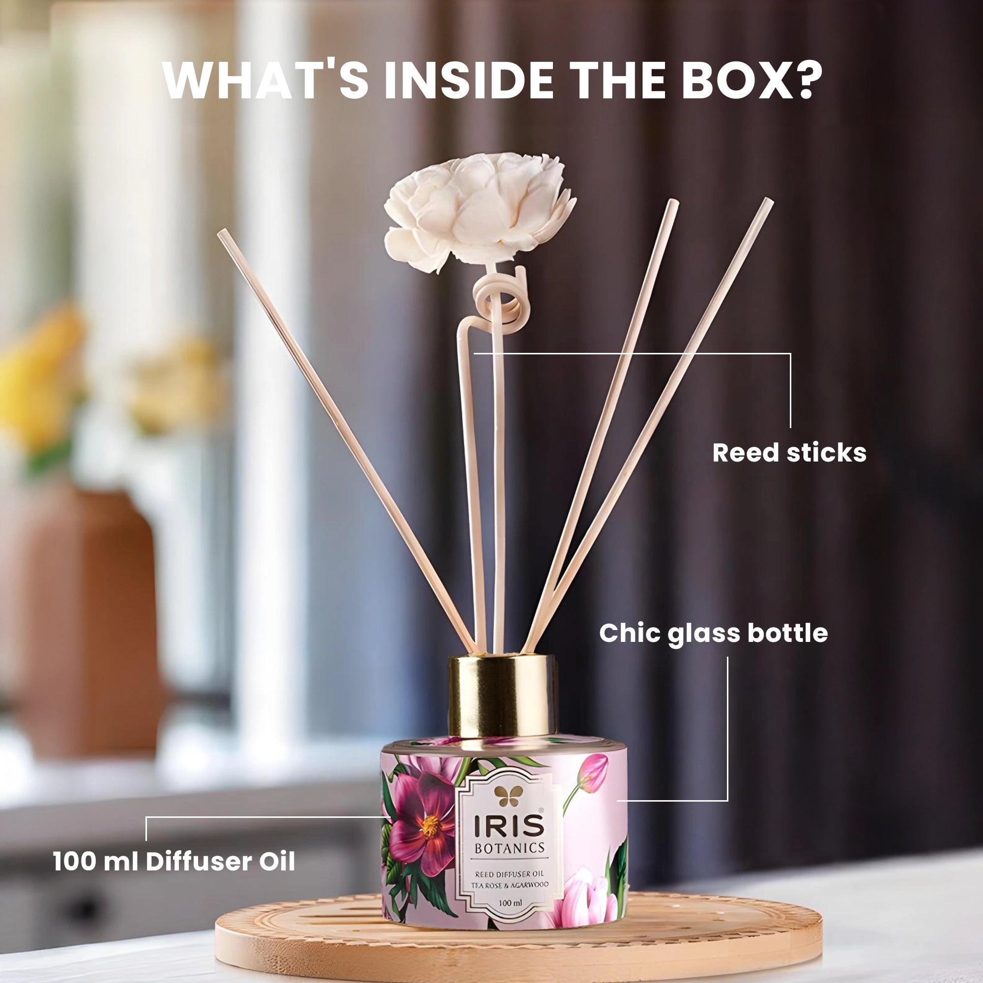IRIS Botanics Reed Diffuser Tea Rose & Agarwood