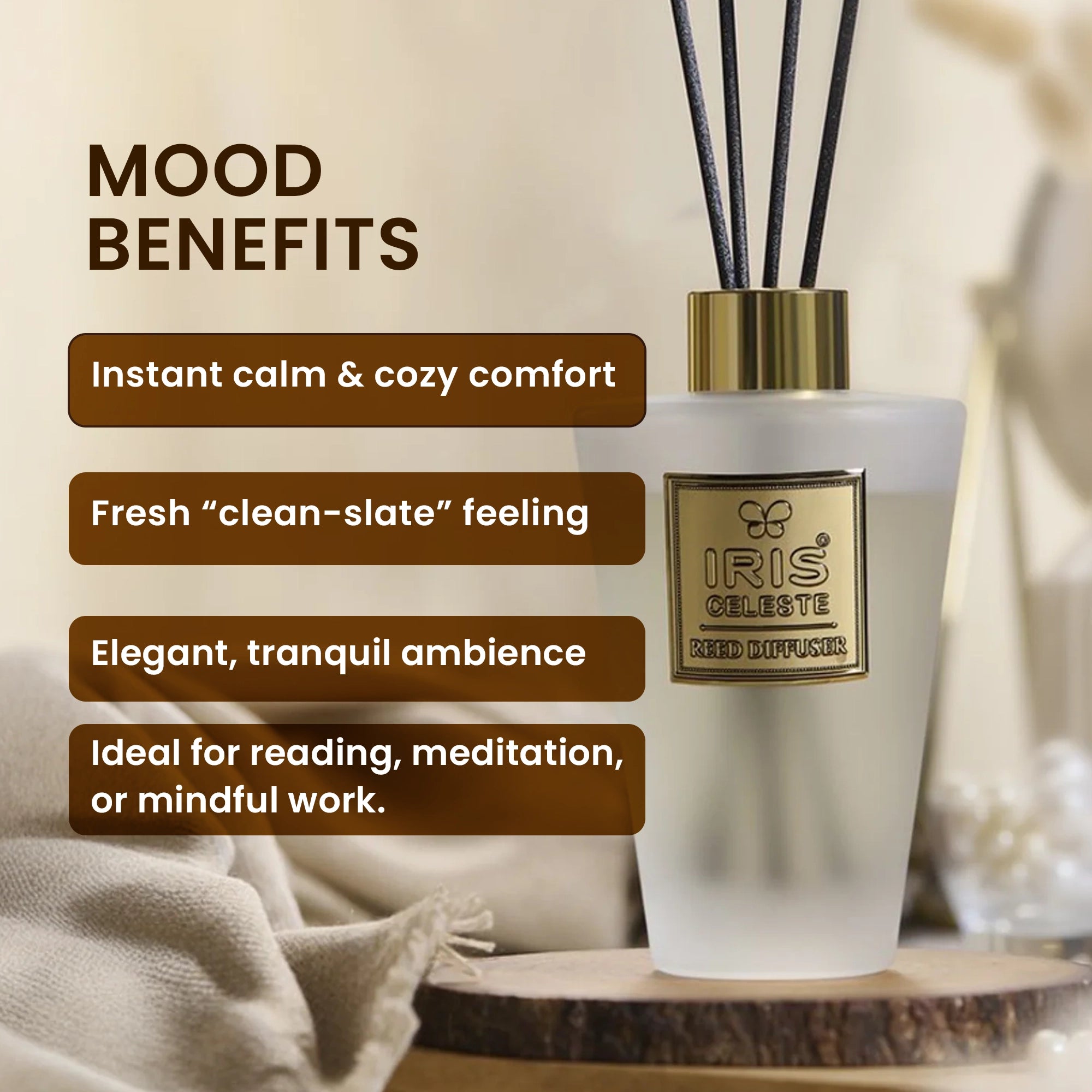 IRIS Celeste White Musk Reed Diffuser Set