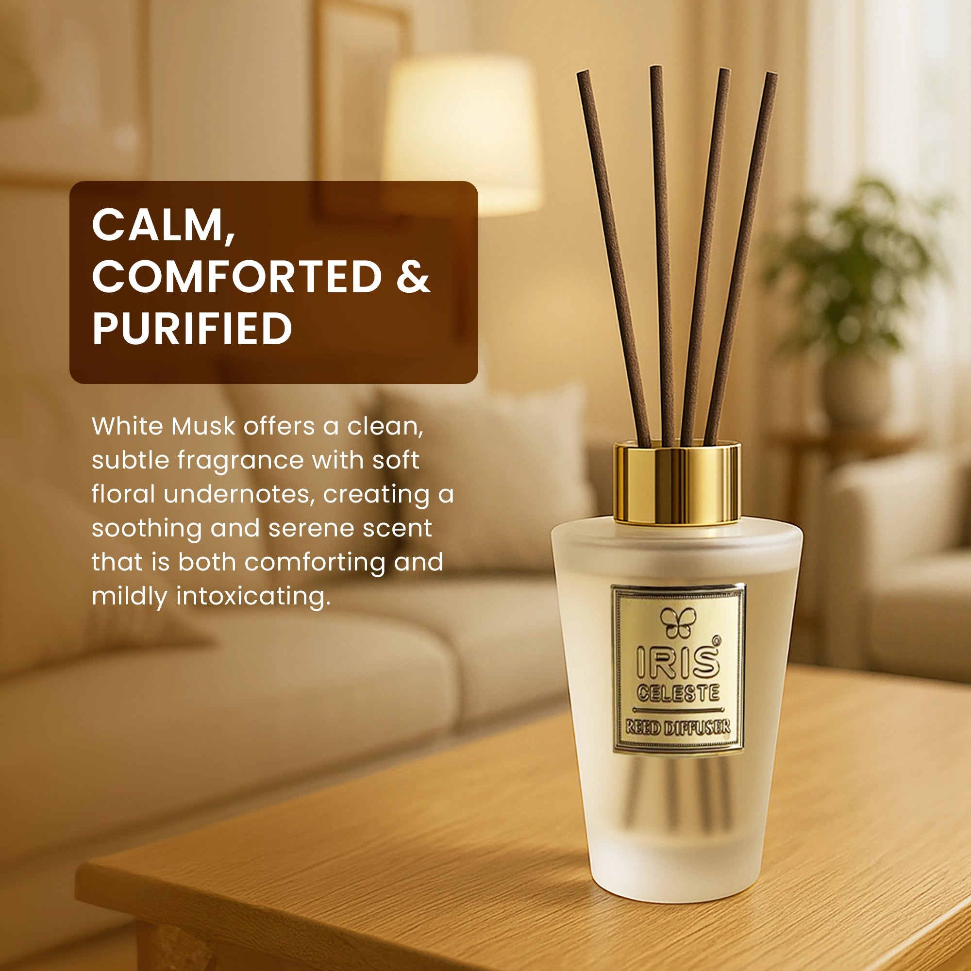 IRIS Celeste White Musk Reed Diffuser Set
