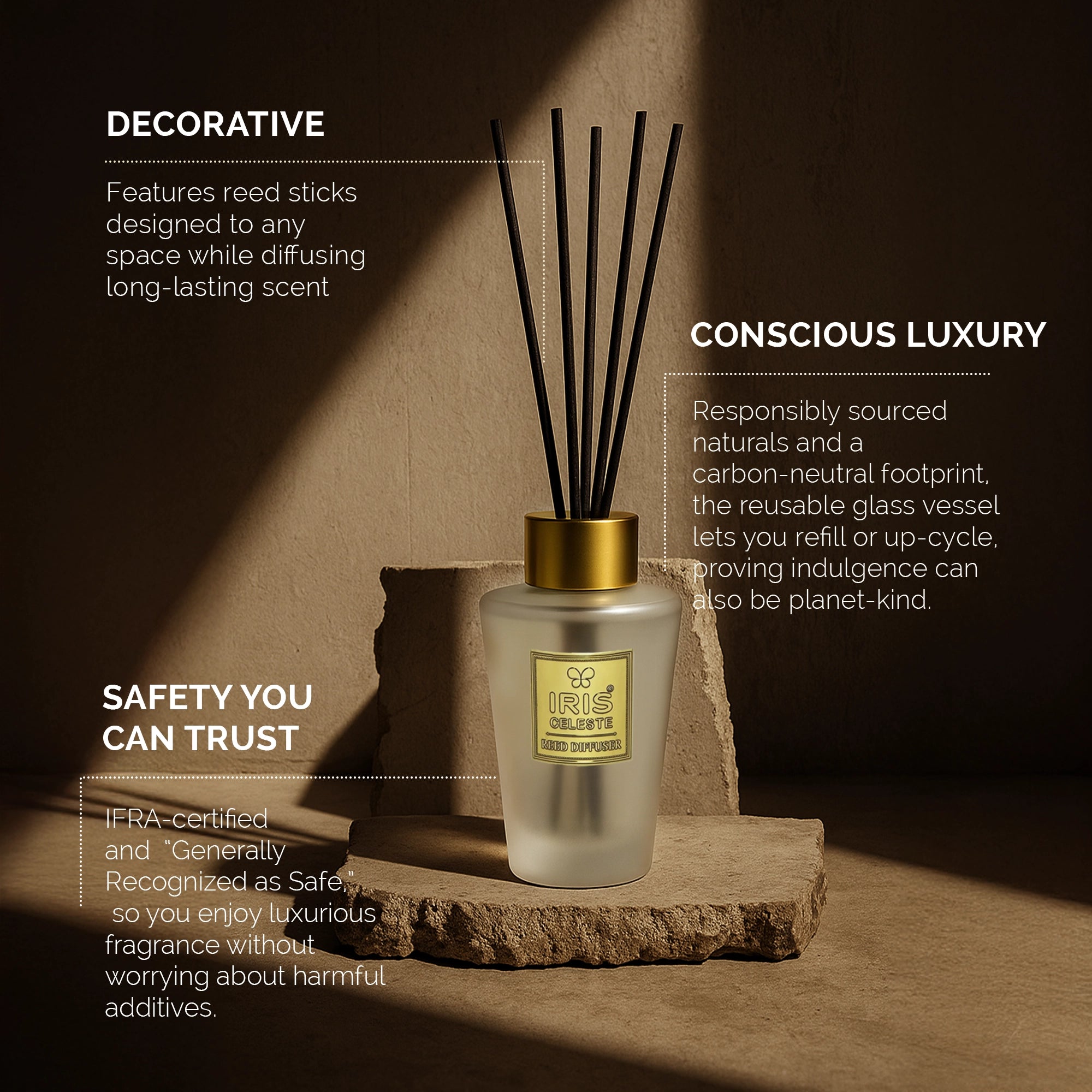 IRIS Celeste White Musk Reed Diffuser Set