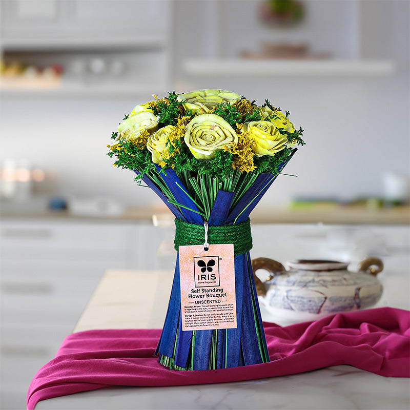 Self Standing Flower Bouquet- Yellow Unscented
