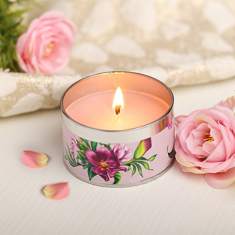 Tea Rose & Agarwood Tin Candle