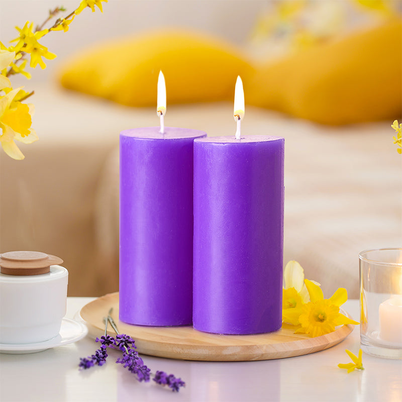 IRIS Set of 2 Fragranced Pillar Candle - Lavender