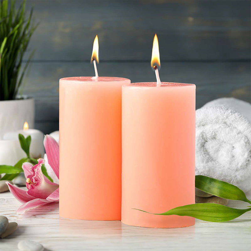 IRIS Set of 2 Fragranced Pillar Candle - Peach Pomegranate