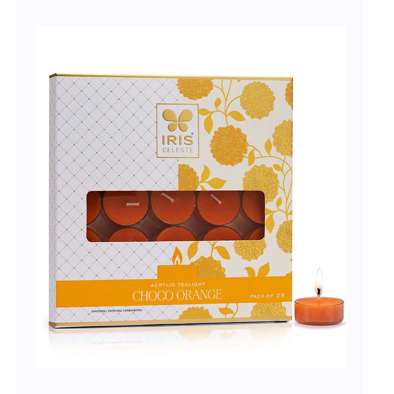 IRIS Celeste Tealight Candles Pack of 25 – Choco Orange