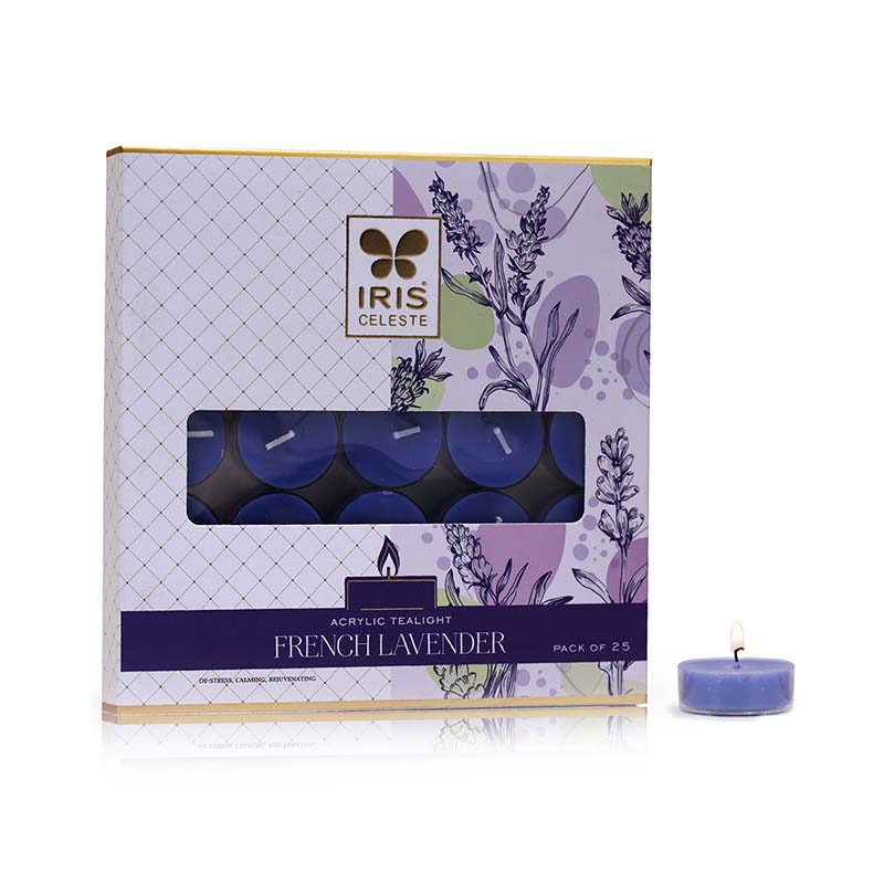 IRIS Celeste Tealight Candles Pack of 25 – French Lavender