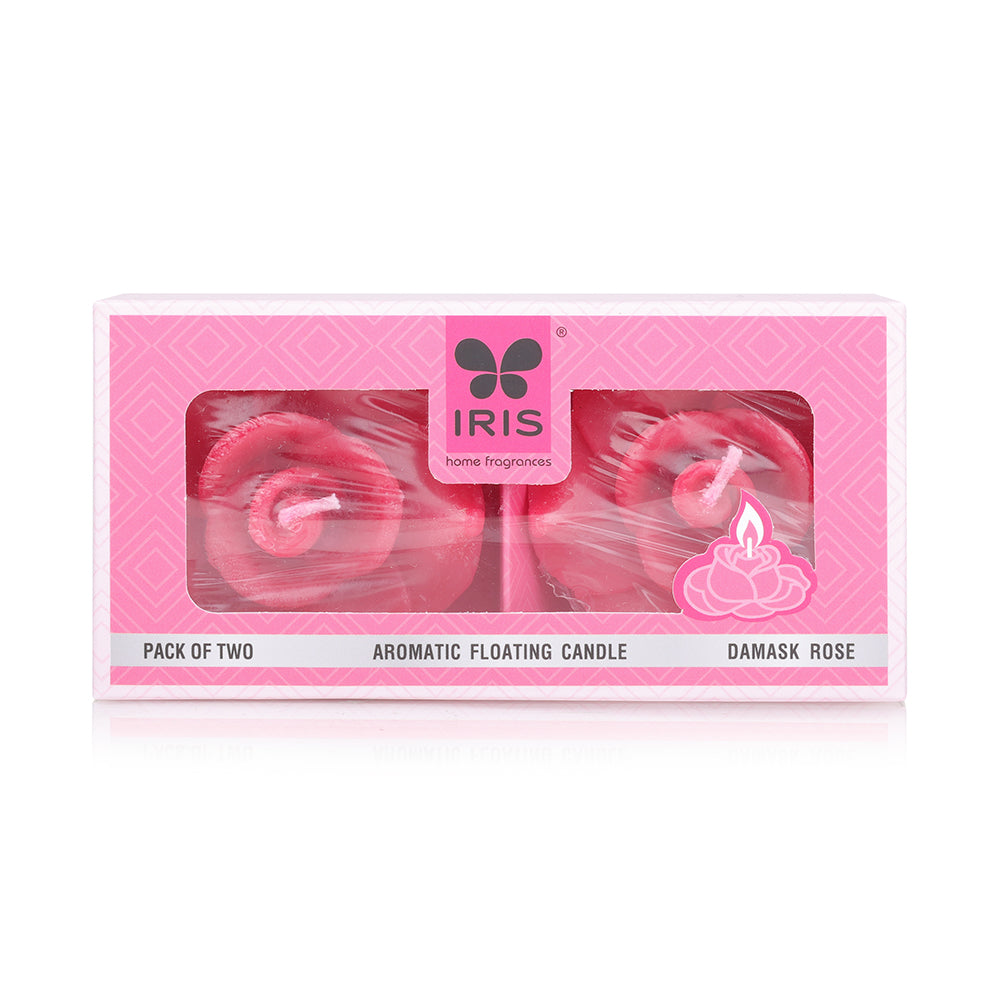 IRIS Damask Rose Aromatic Floating Candles β Blossoms of Elegance ...