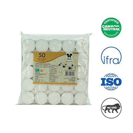 IRIS Pack of 50 Unscented Tea lights