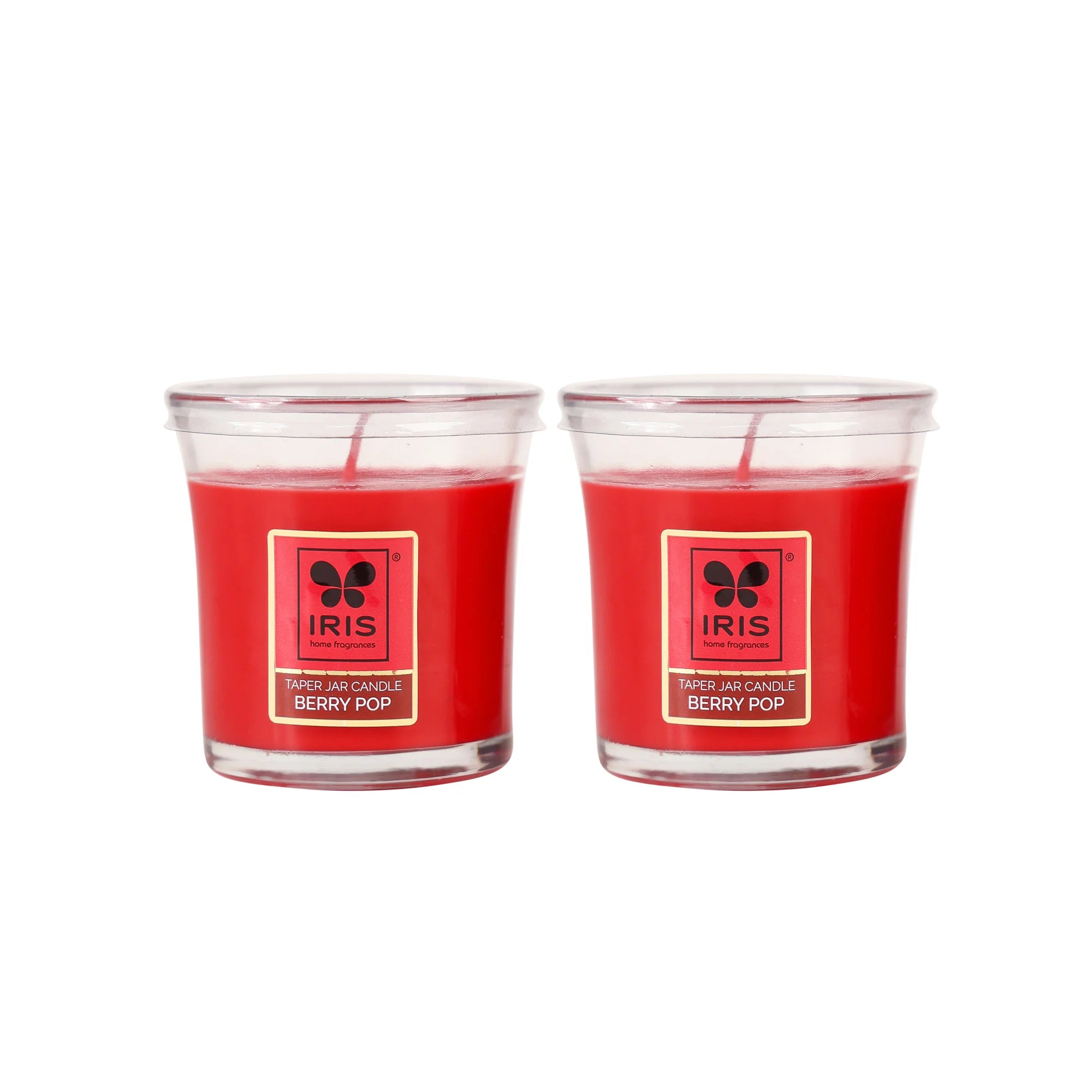 IRIS Berry Pop Taper Jar Candles pack of 2