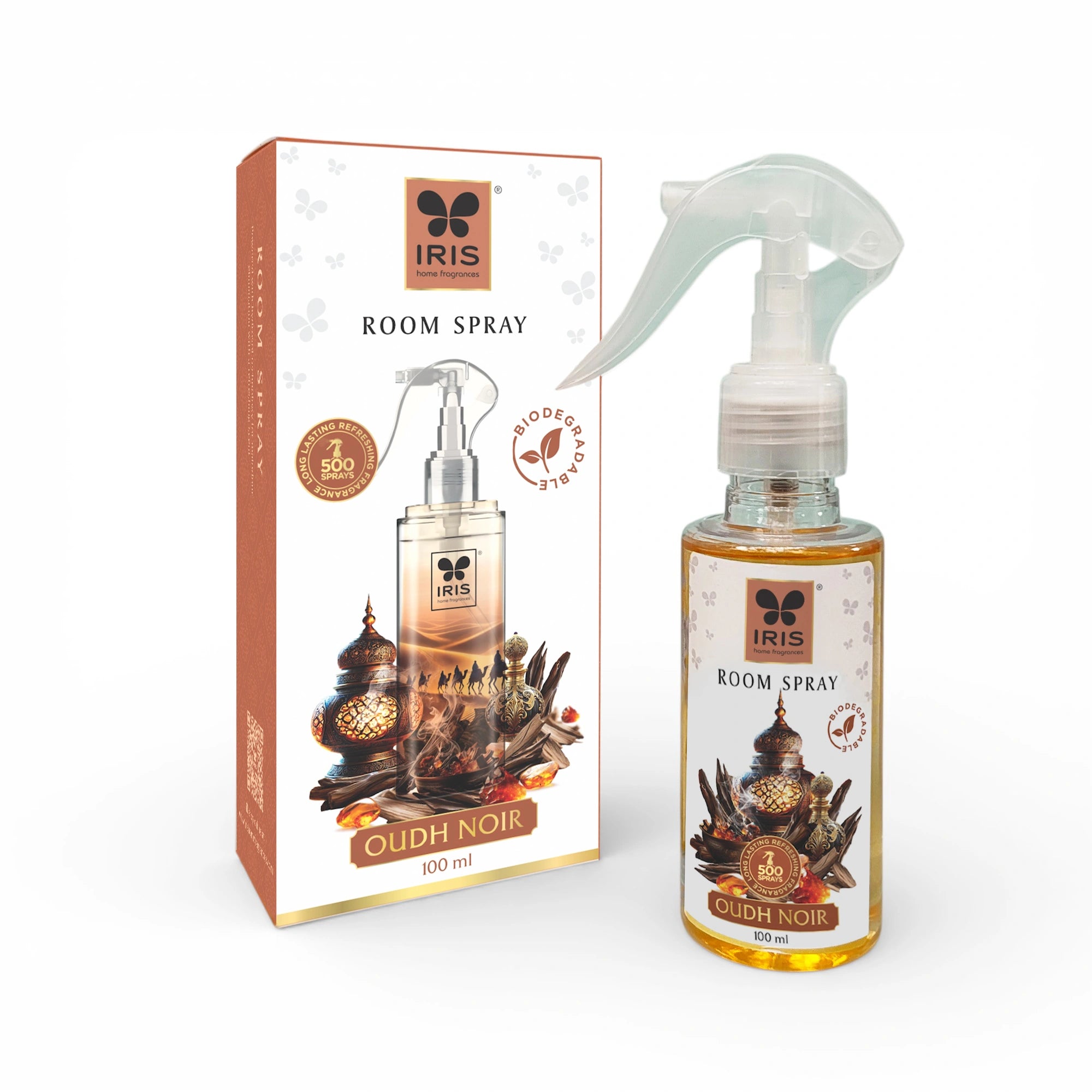 Oudh Noir Room Spray 100ml | 500 Sprays | LPG & CFC Free | Non-Toxic |