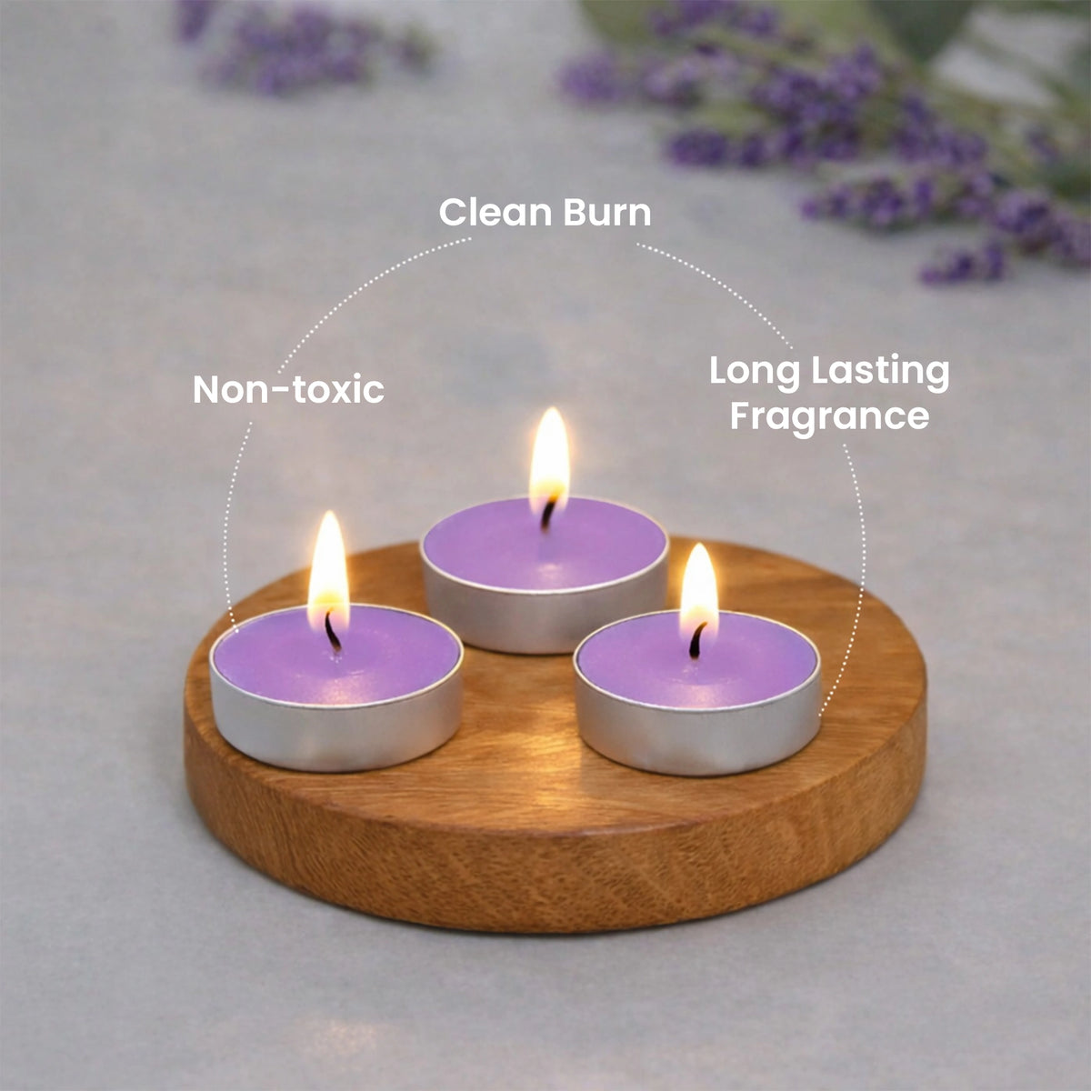 Lavender scented tealight candles pack of 30