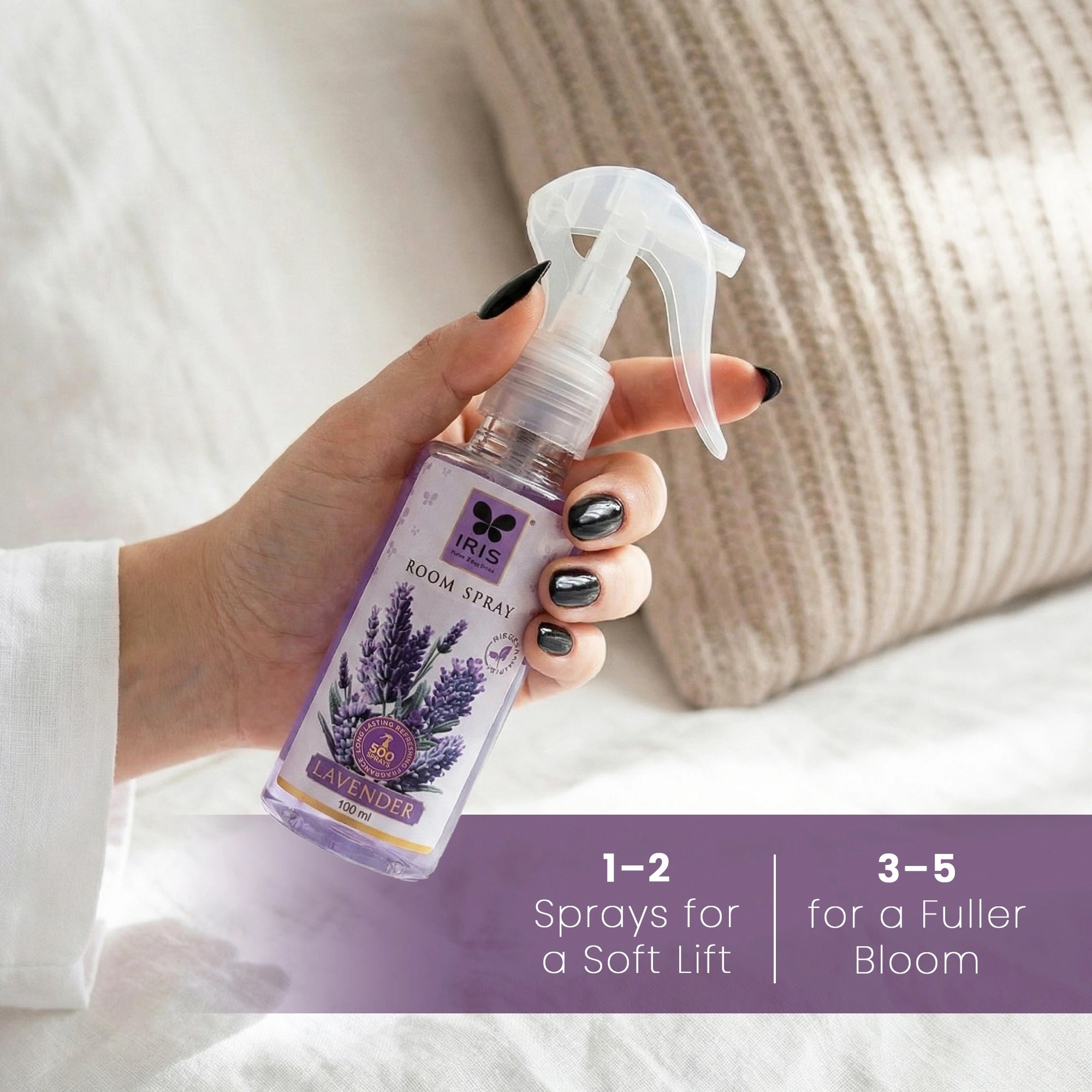 Lavender Room Spray 100ml | 500 Sprays | LPG & CFC Free | Non-Toxic