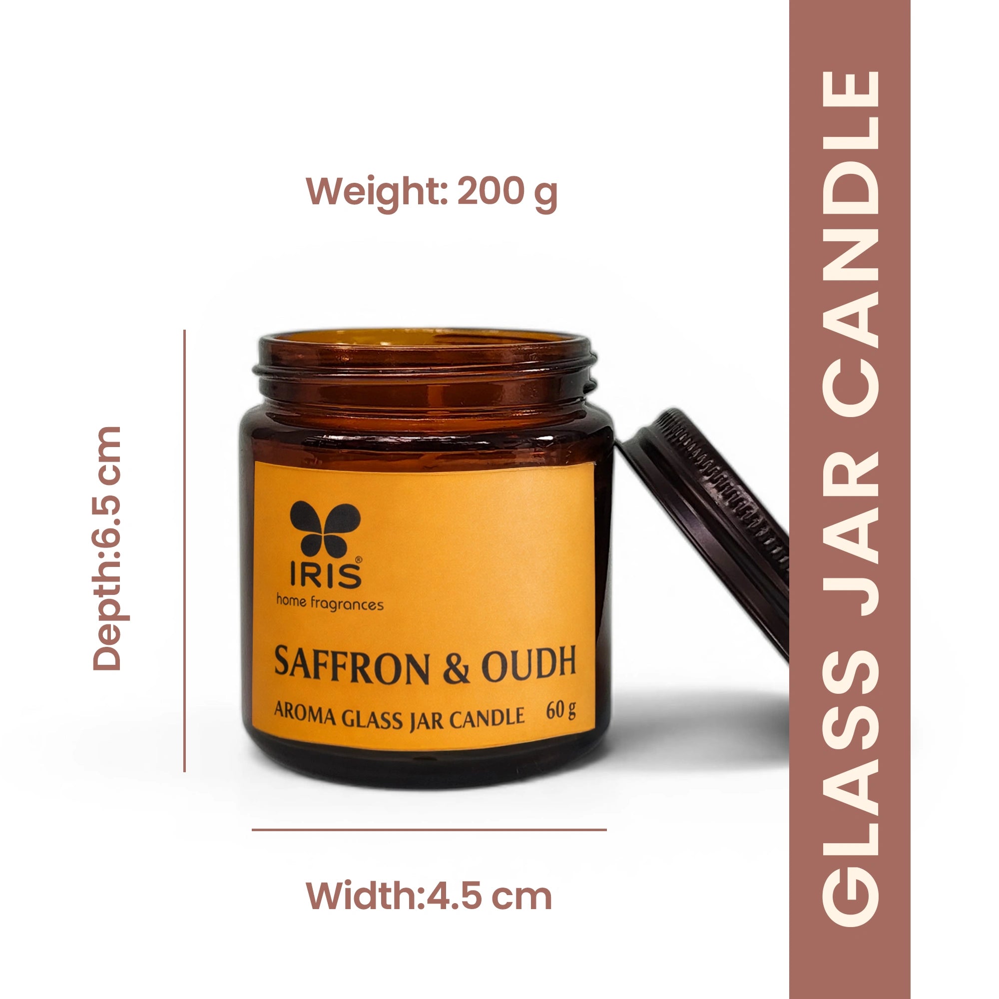 IRIS Aroma Glass Jar Candle | Pack of 4