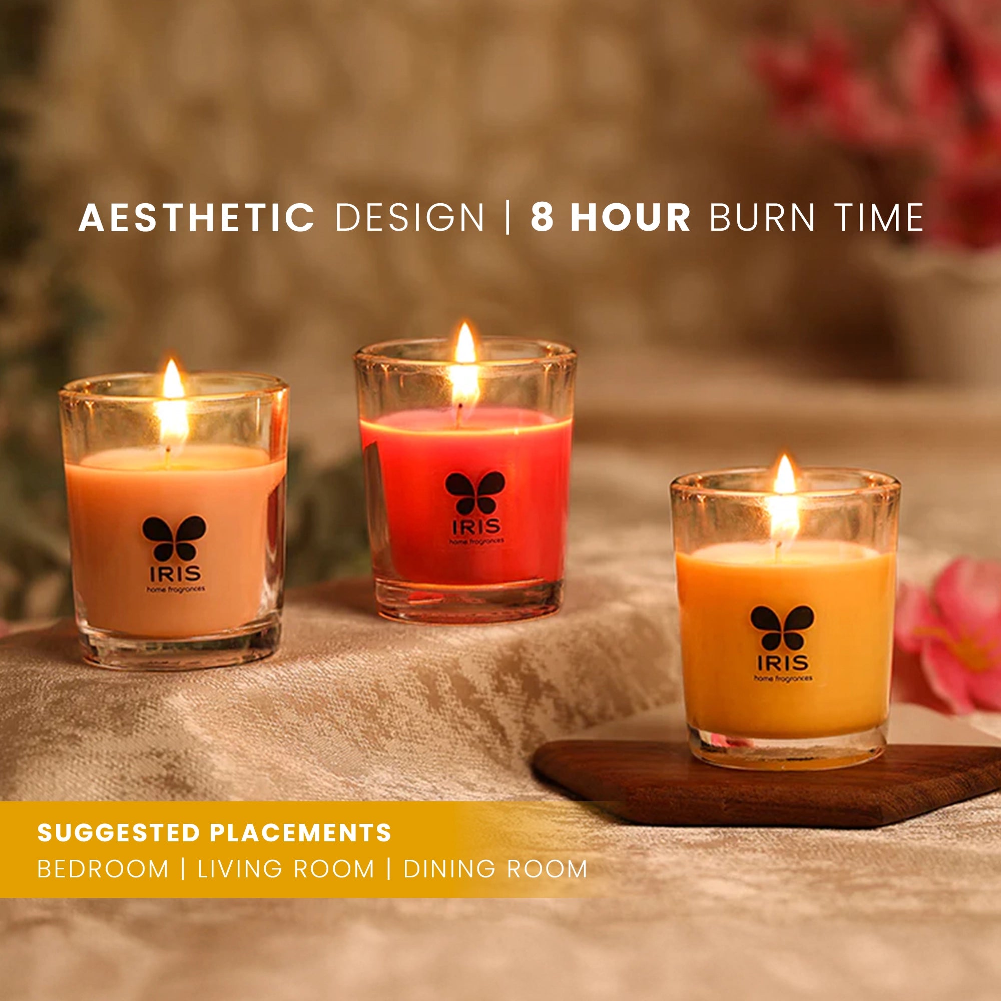 Damask Rose, Peach Pomegranate & Mango Sorbet-Shot Glass Candle