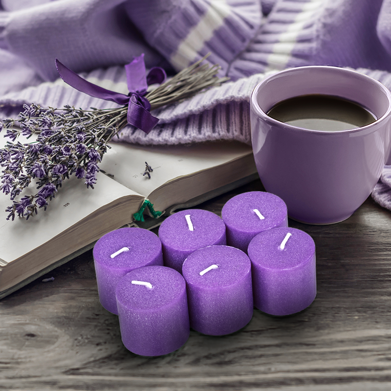 Pack of 6 votive candles-Lavender