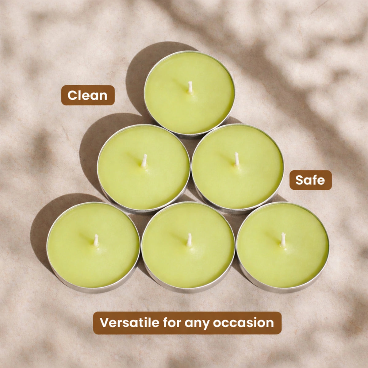 Lemongrass scented tealight candles pack of 30