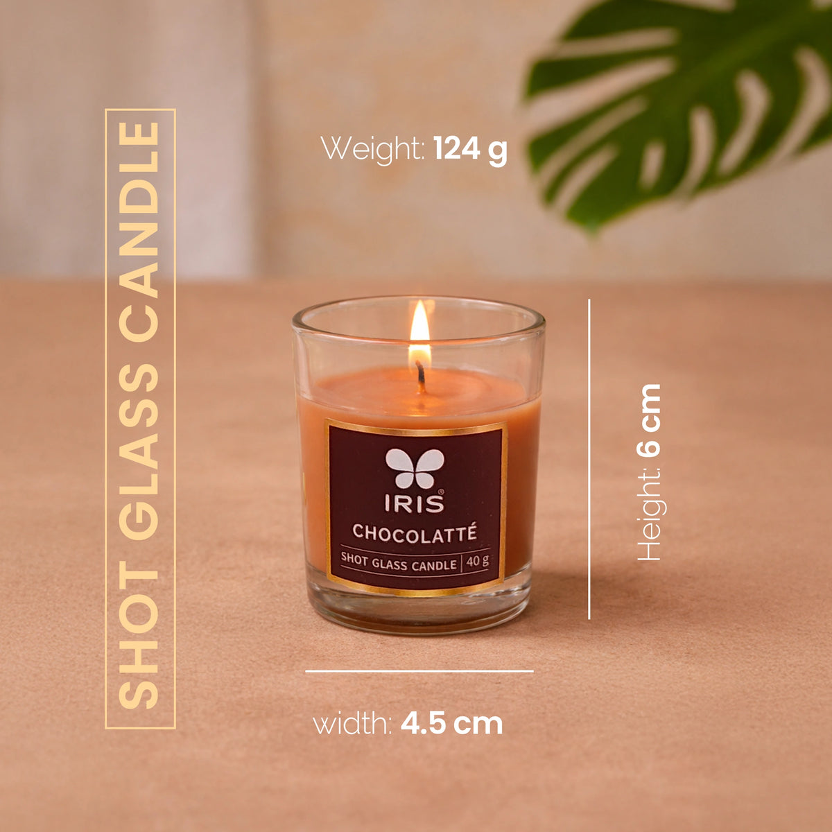 Shot Glass Candle | Pack of 4 | Burning time of 8Hrs each