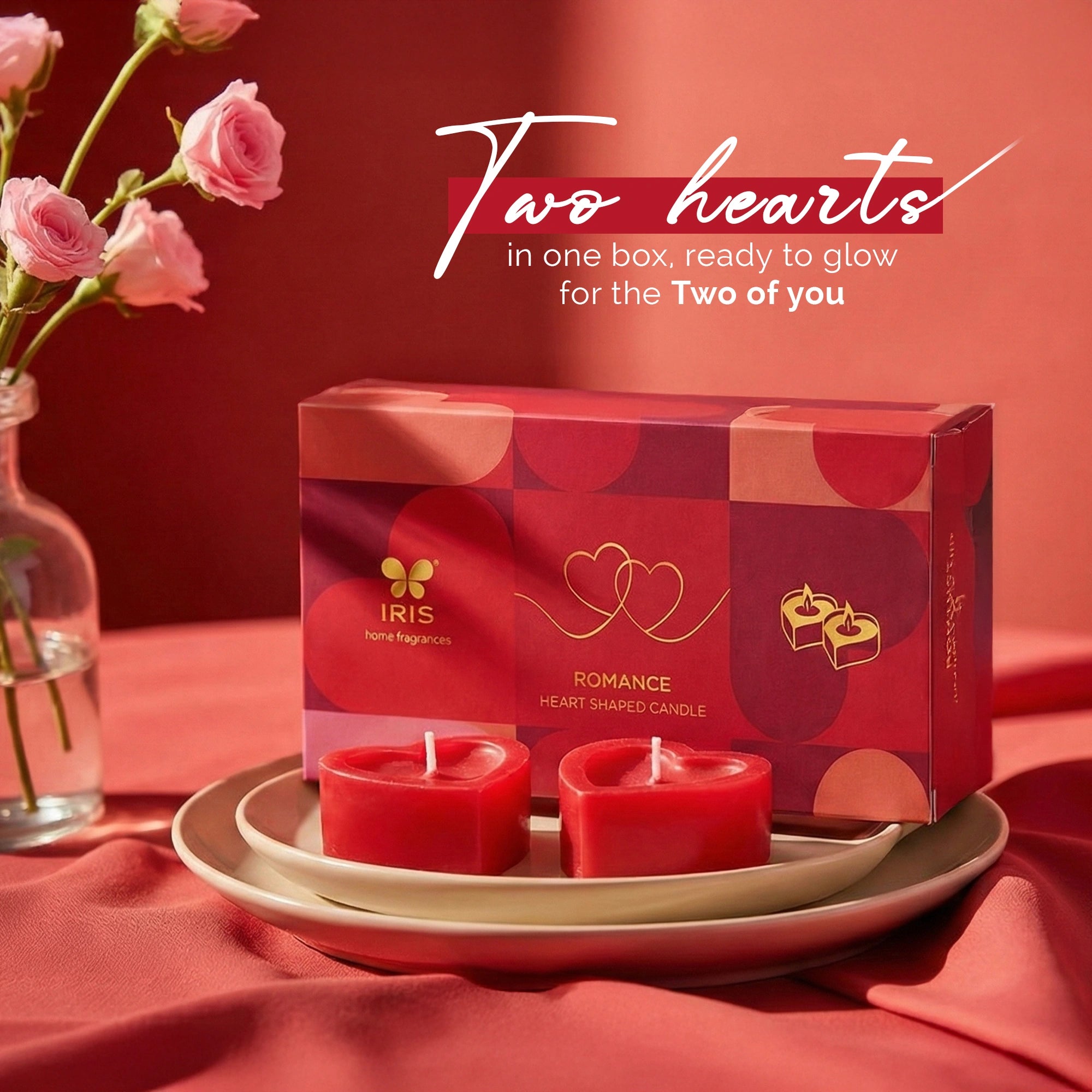 IRIS Heart to Heart Romance Candles (Set of 2)