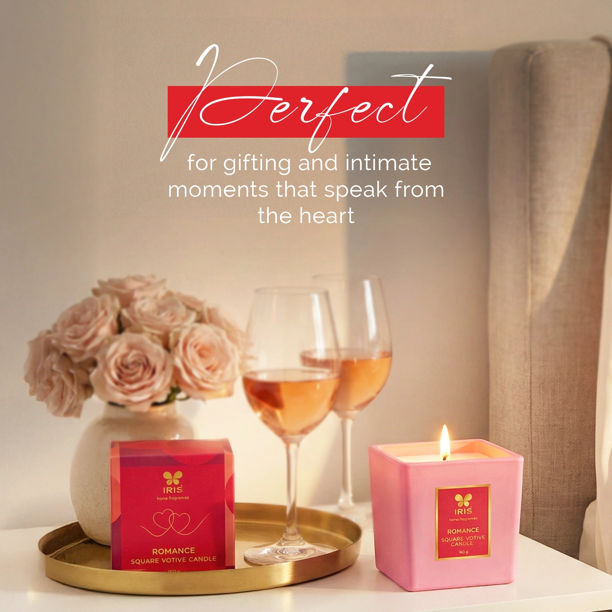 IRIS Blush of Romance Square Votive Candle (160 g)